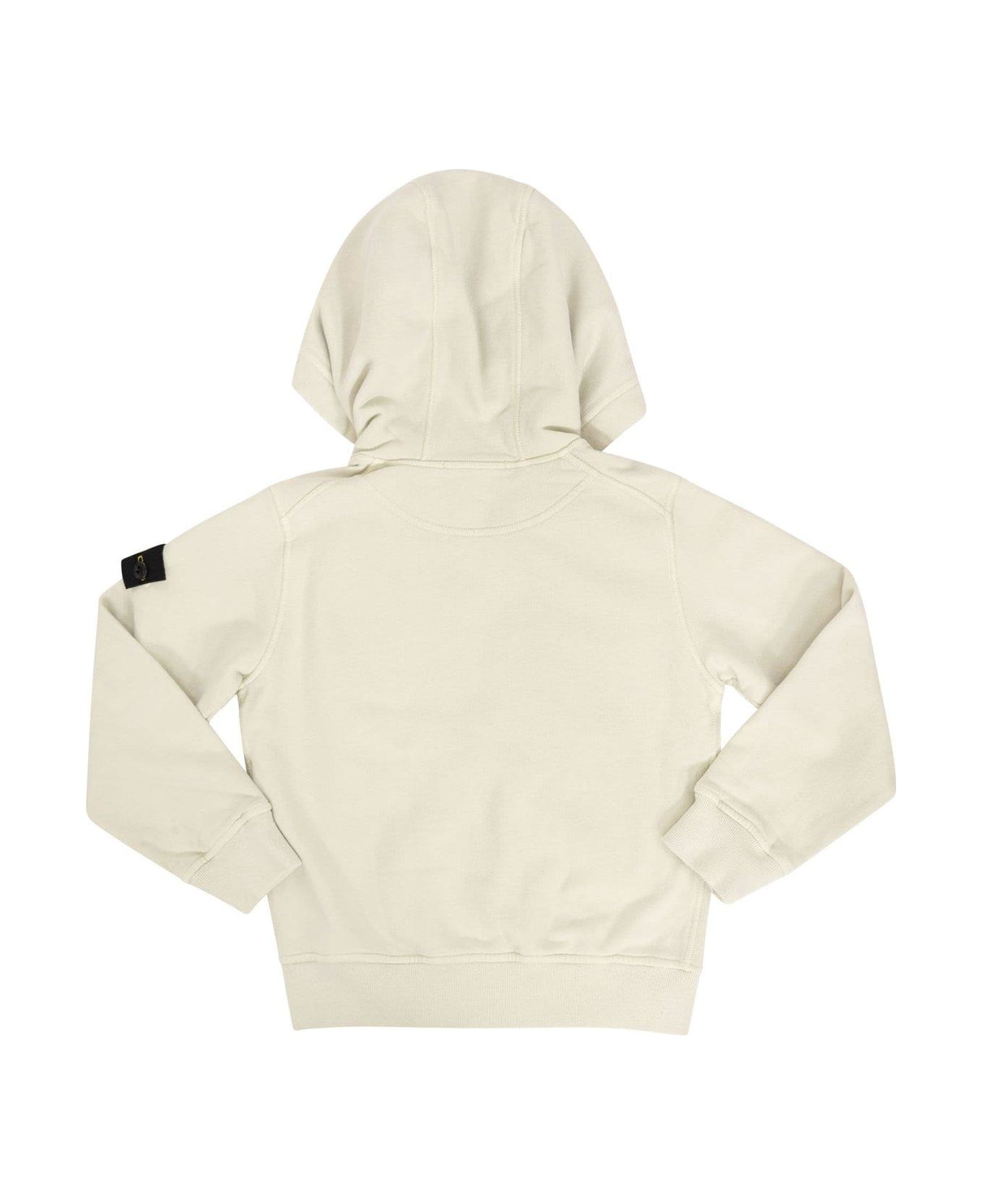 Stone Island Compass Patch Zip-up Hoodie - BLACK