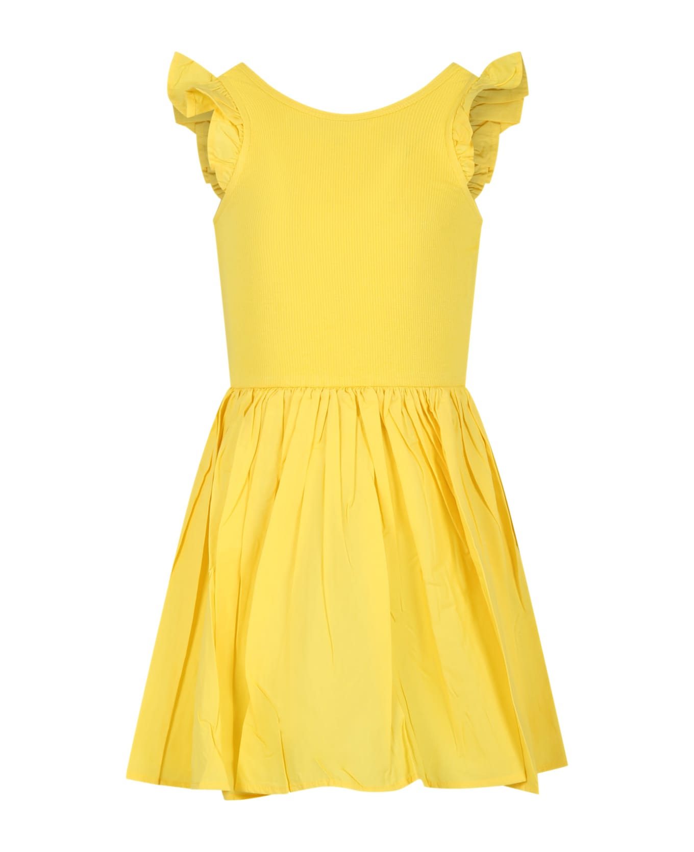 Molo Yellow Dress For Girl - Yellow