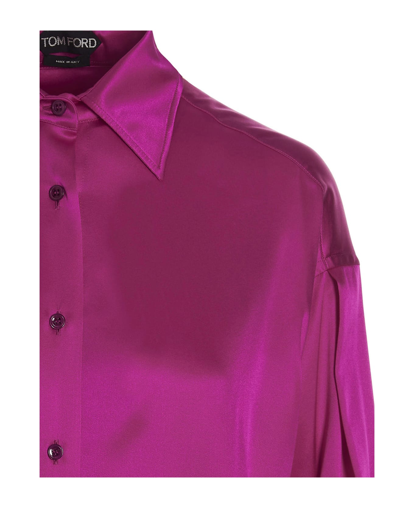 Tom Ford Silk Satin Shirt - HOT PINK