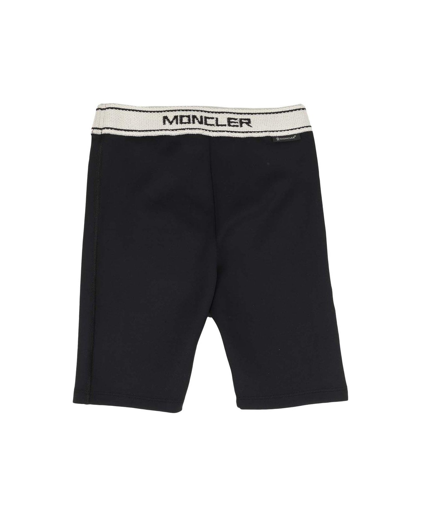 Moncler Logo-waistband Knee-length Shorts - BLACK