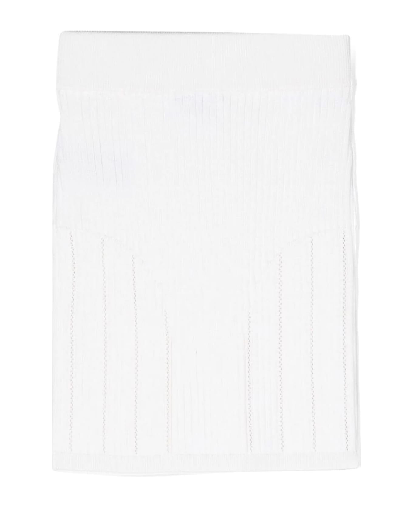 Balmain White Viscose Skirt - Panna