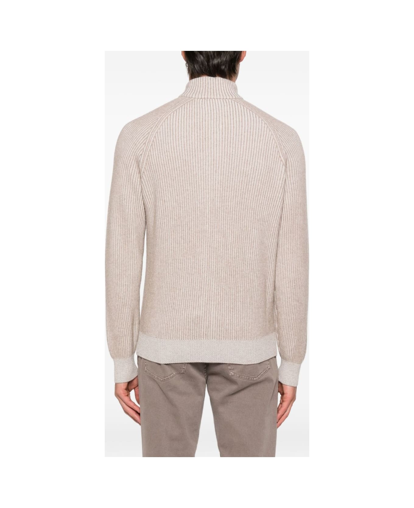 Brunello Cucinelli Cashmere Zipped Cardigan - Beige