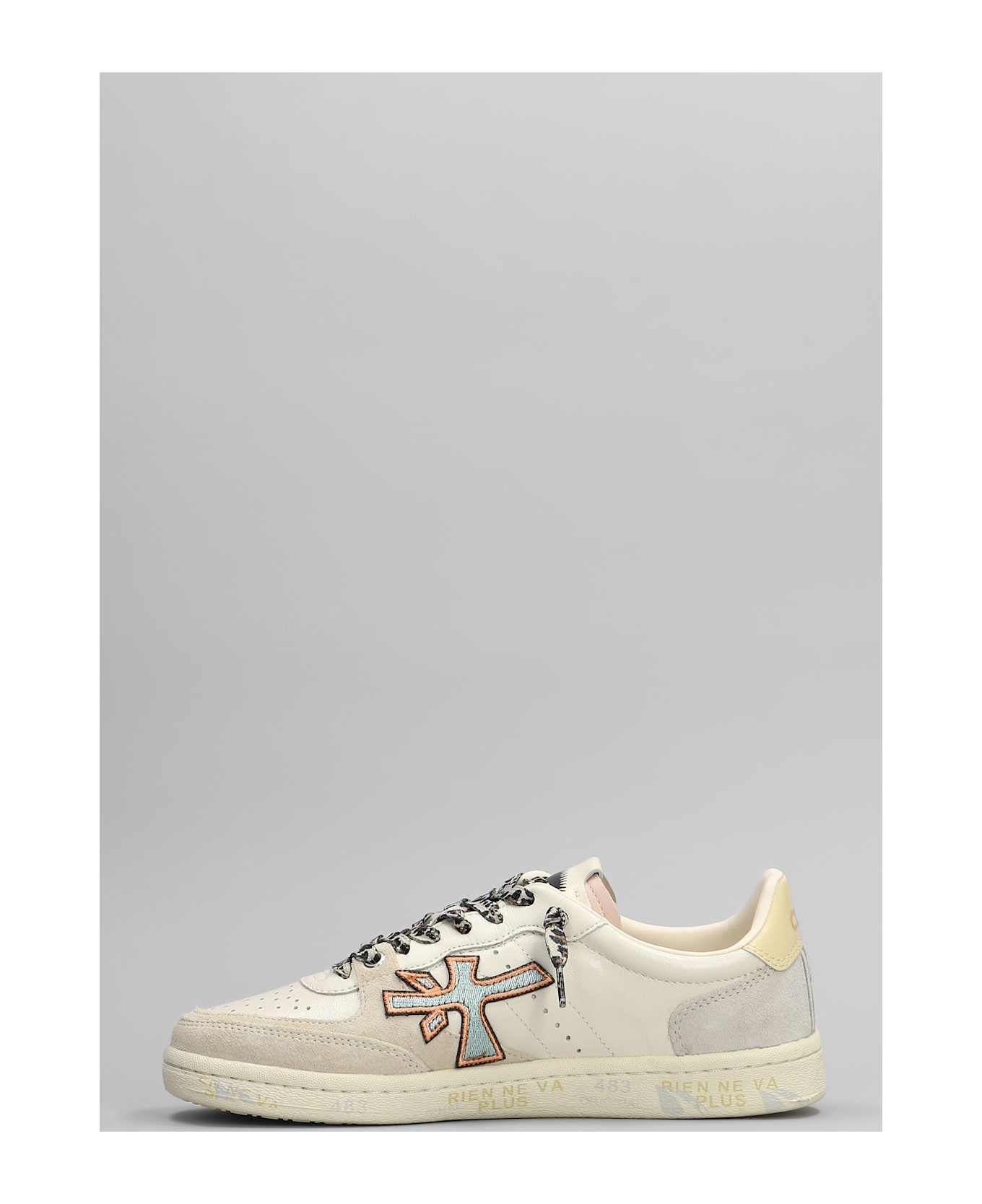 Premiata Bskt Clayd Sneakers In Beige Leather - beige