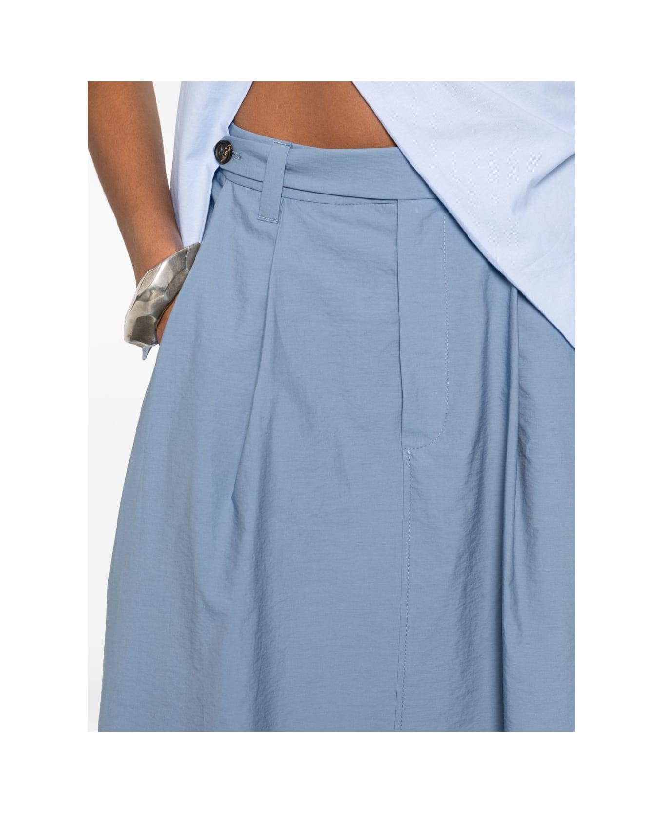 Brunello Cucinelli Cotton Long Skirt - Blue