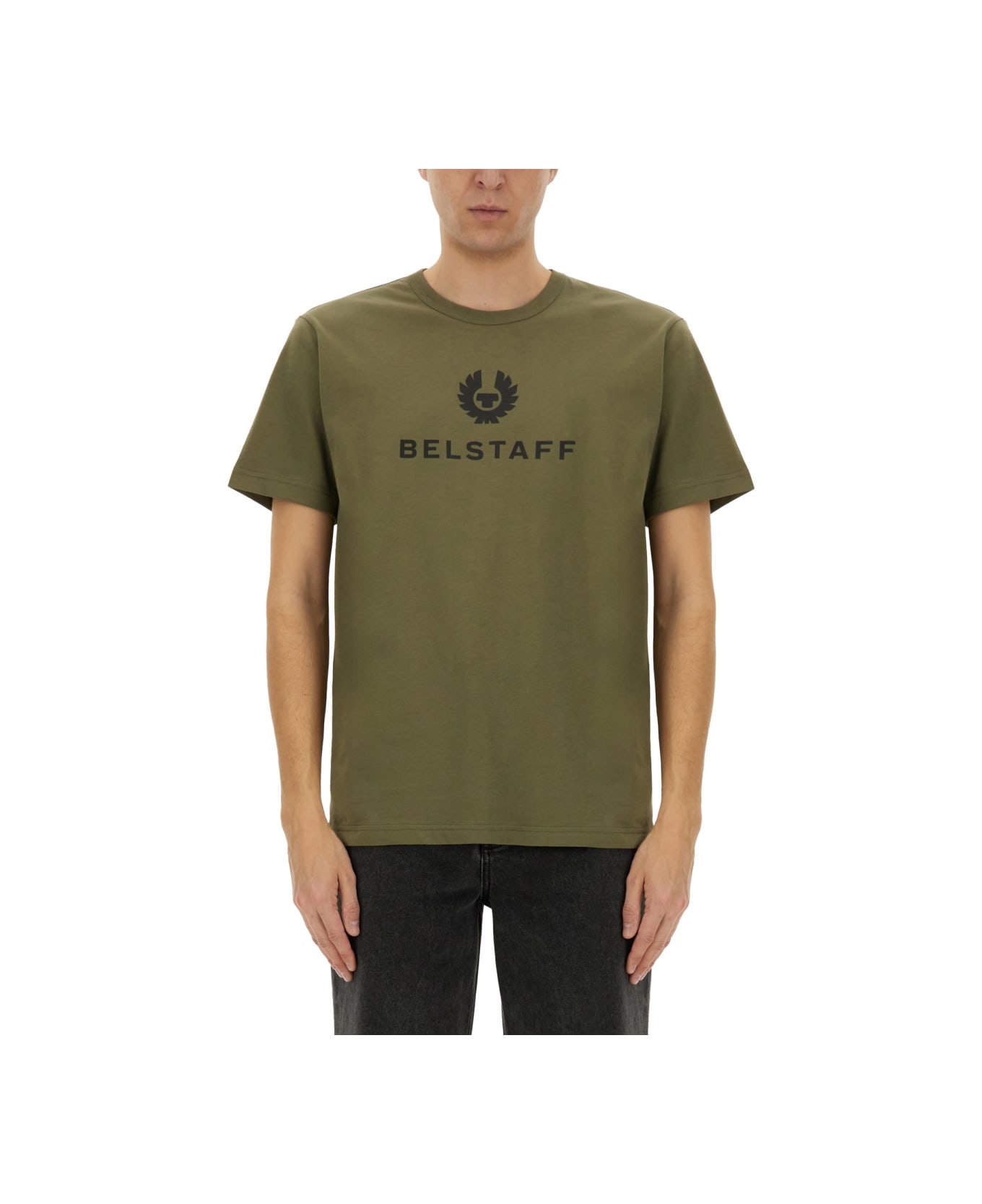 Belstaff T-shirt With Logo - MILITARY GREEN