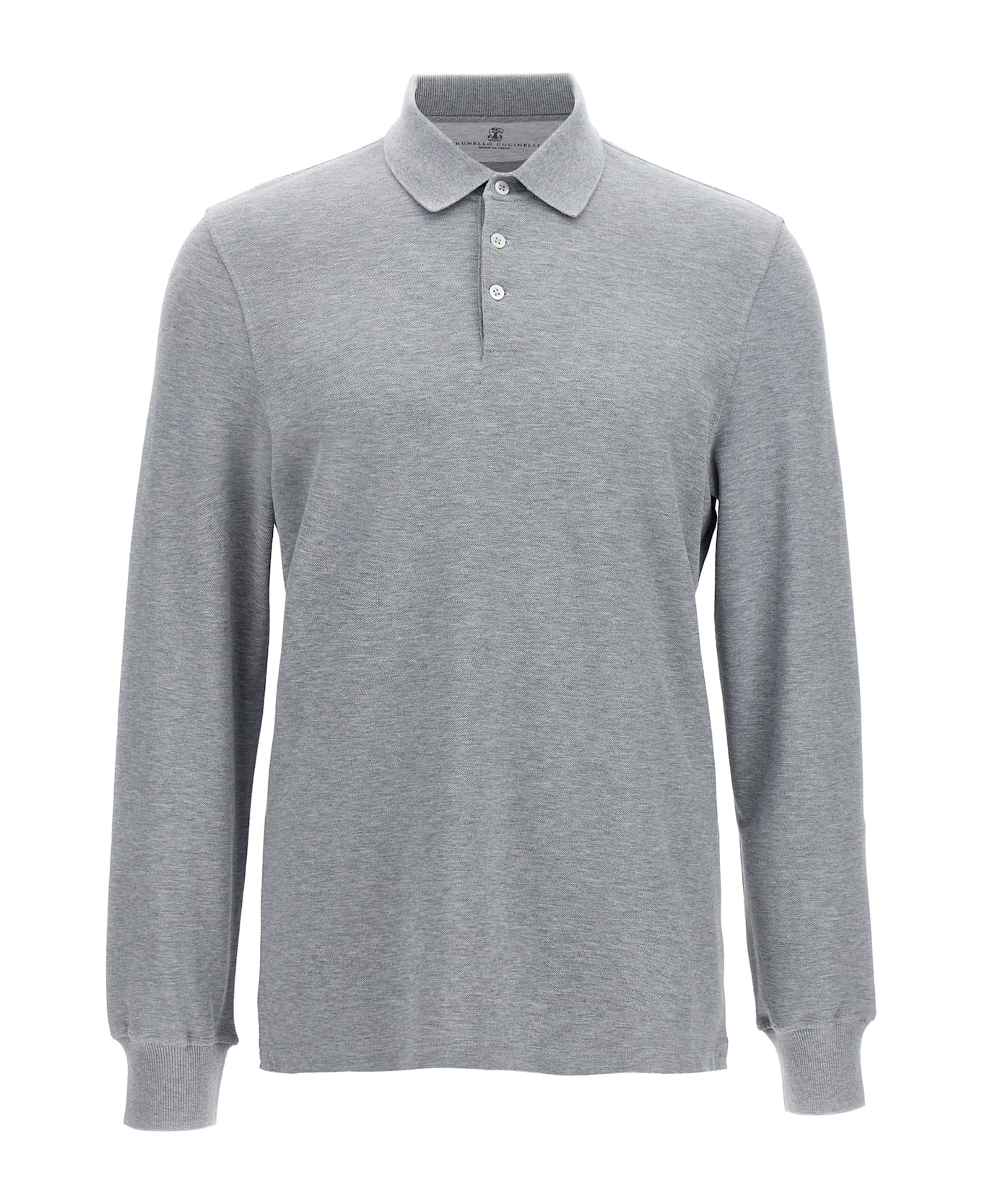 Brunello Cucinelli Piqué Cotton Polo Shirt - Gray