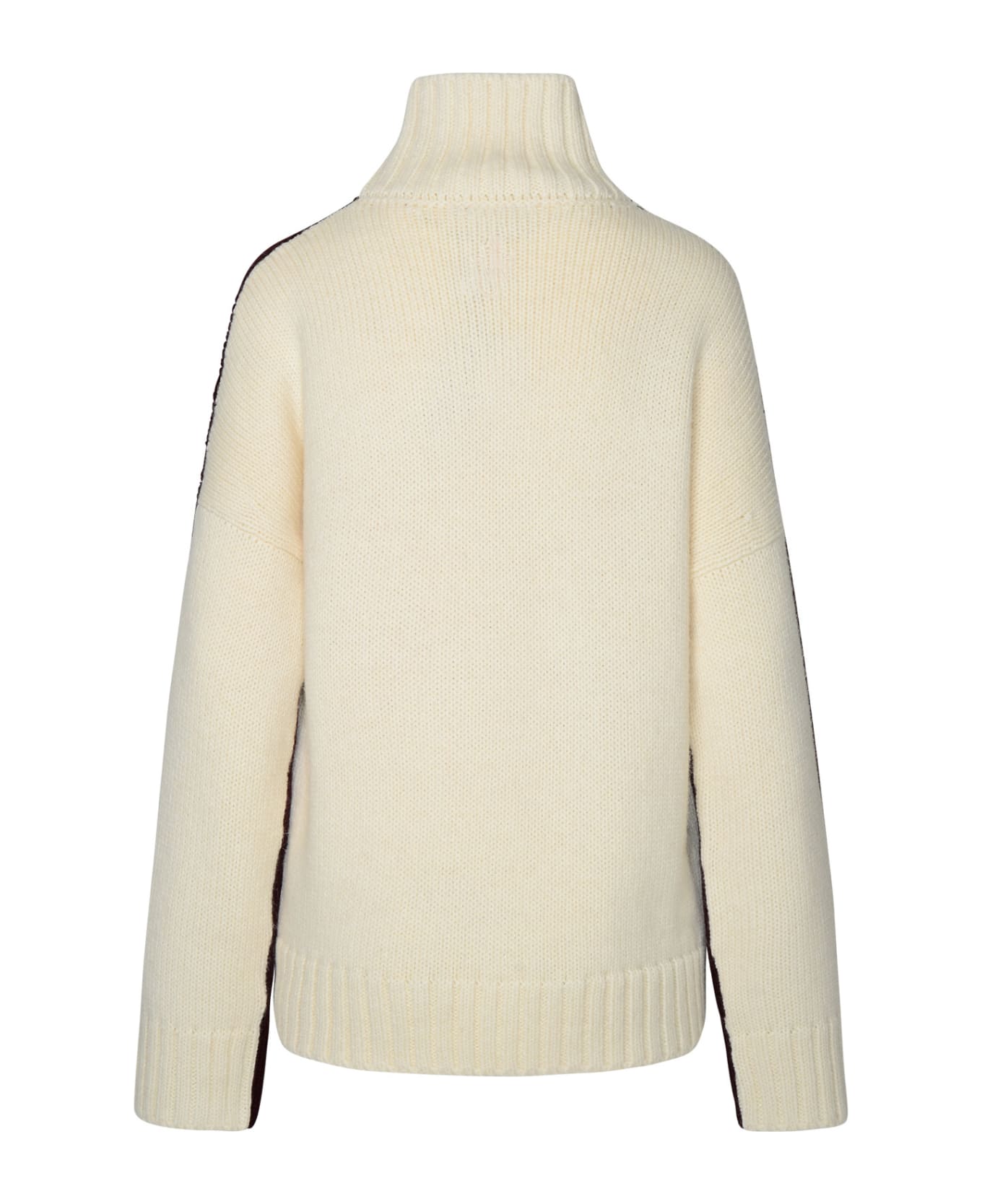 J.W. Anderson Two-tone Turtleneck Sweater In Alpaca Blend - Bordeaux