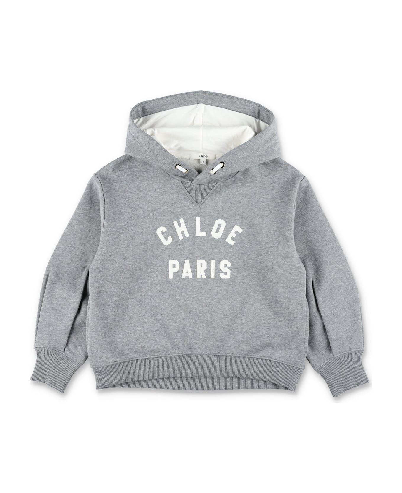 Chloé Kids Brushed Fleece Logo Hoodie - GREY