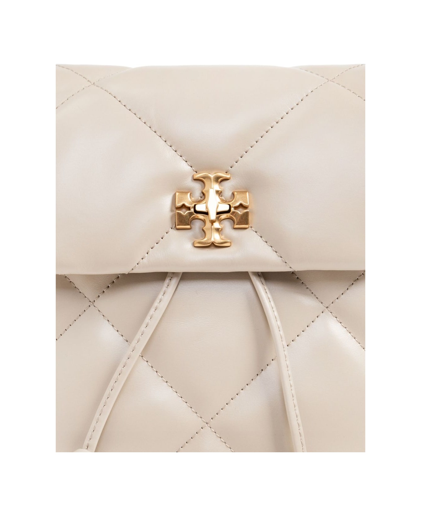 Tory Burch Kira Diamond Small Leather Backpack - Beige バックパック