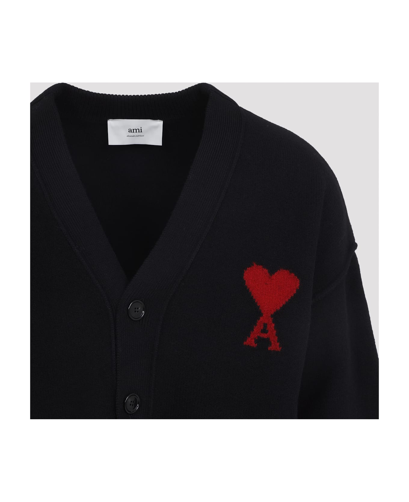Ami Alexandre Mattiussi Adc Cardigan - Black Red