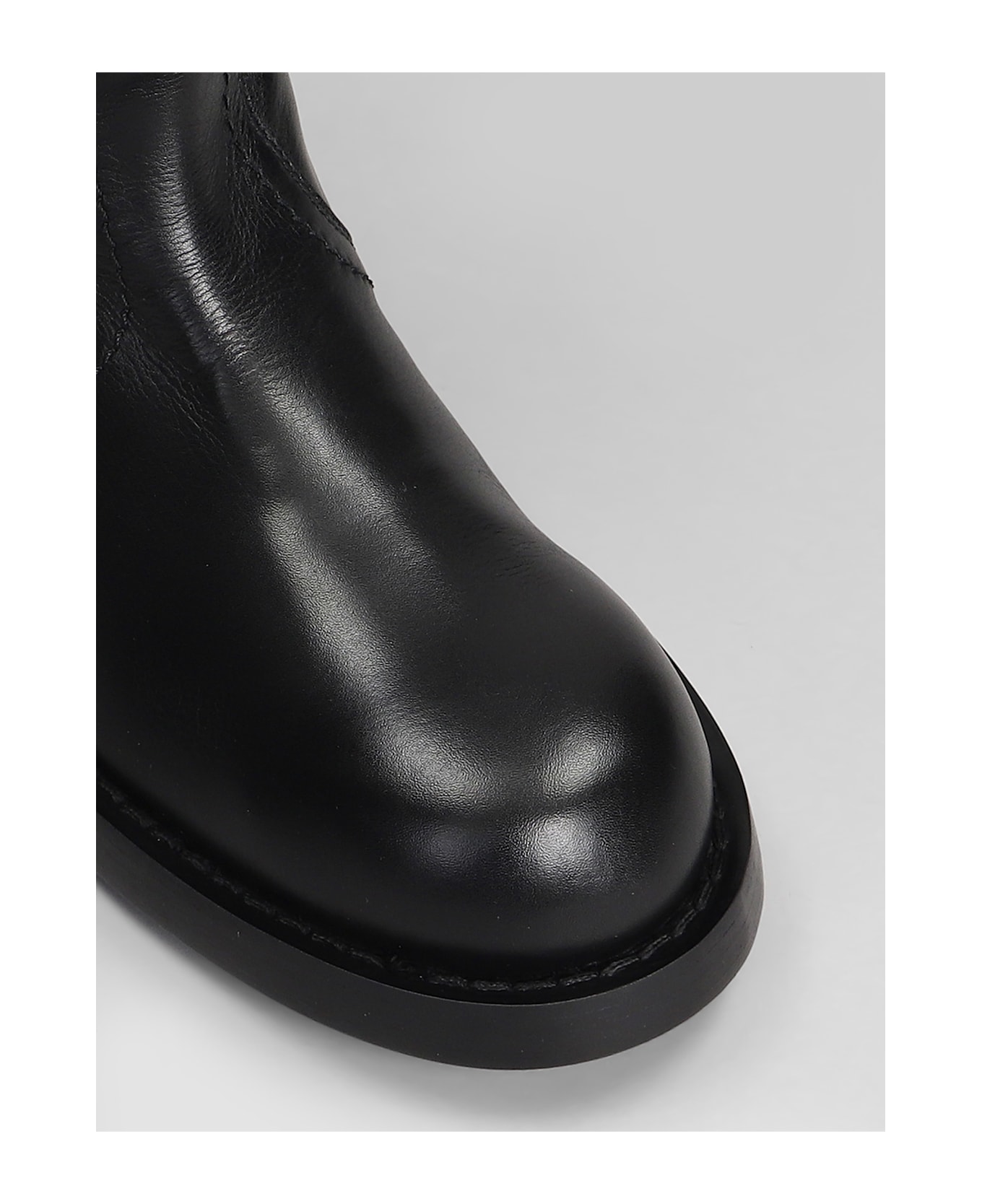 Ann Demeulemeester Bente Low Heels Boots In Black Leather - black