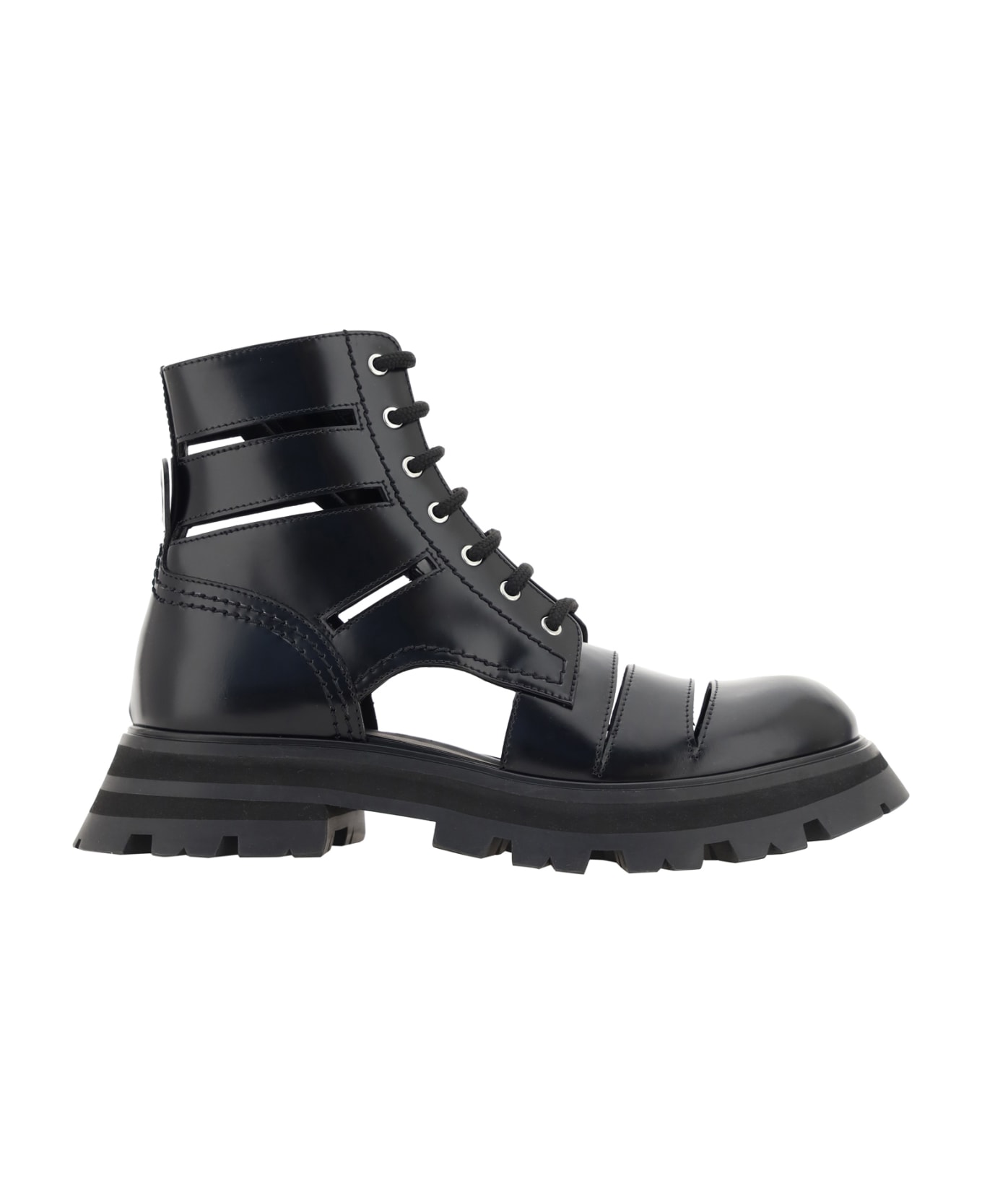 Alexander McQueen Wander Combat Boots - Black ブーツ