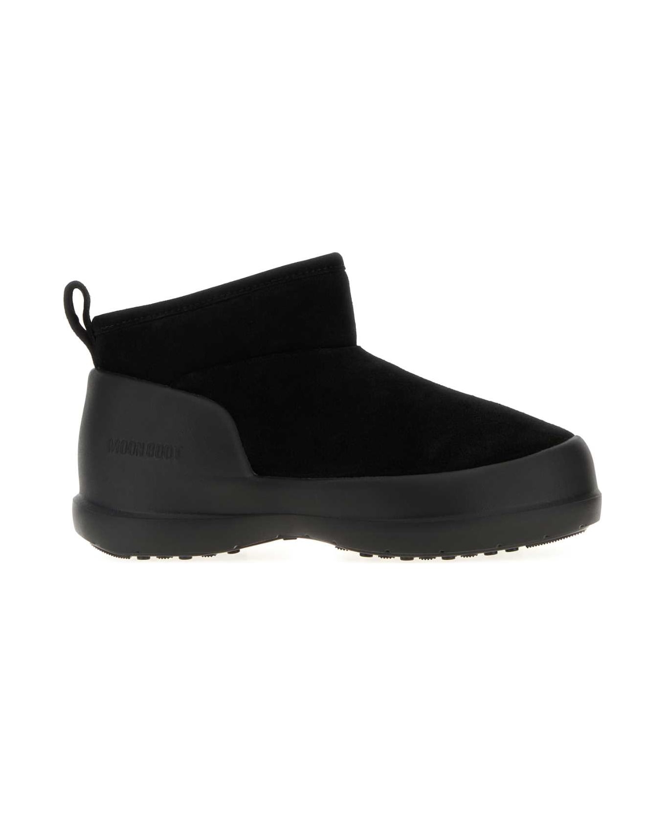 Moon Boot Black Suede Mezzaluna Ankle Boots - BLACK