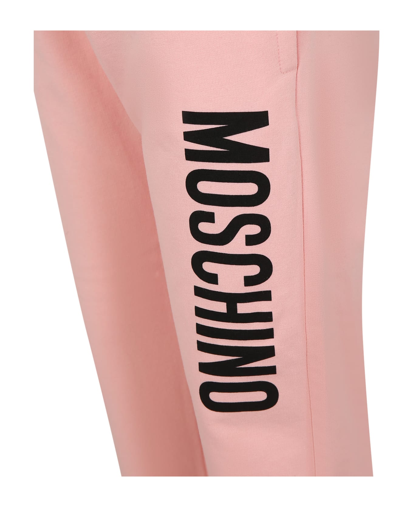 Moschino Pink Trousers For Girl With Logo - Pink