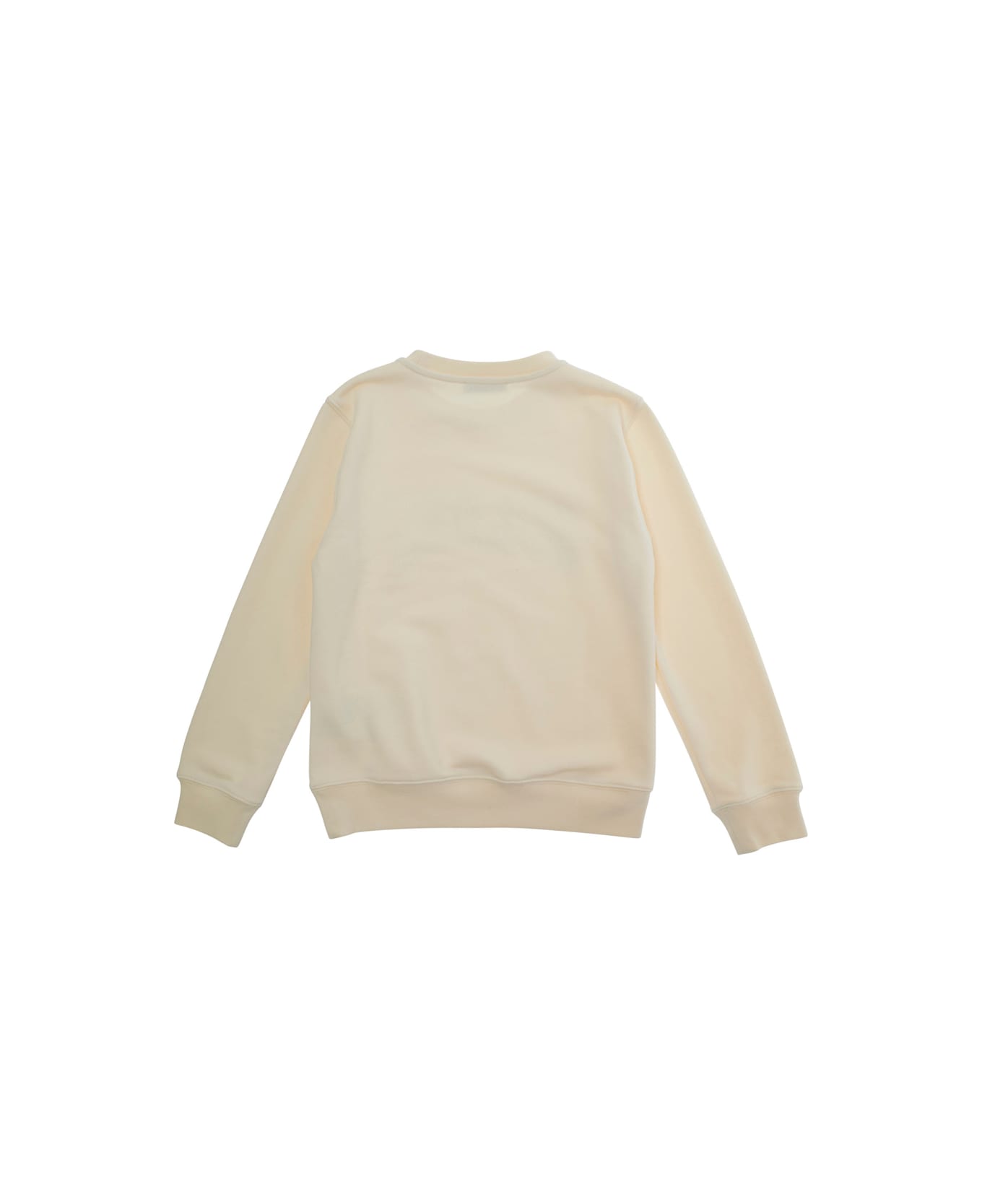 Golden Goose 'journey' Beige Crewneck Sweatshirt With Maxi Logo Lettering On The Front In Cotton Blend Boy - Beige