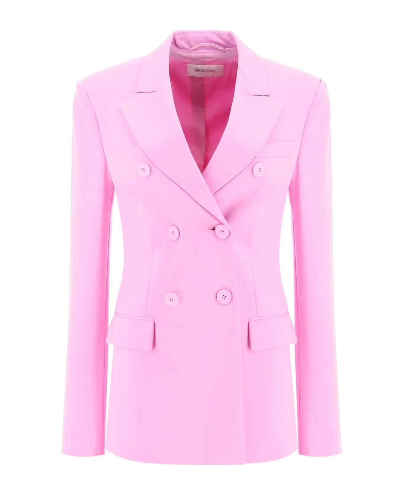 SportMax Stretch Jersey Double-breasted Blazer - Rosa Baby