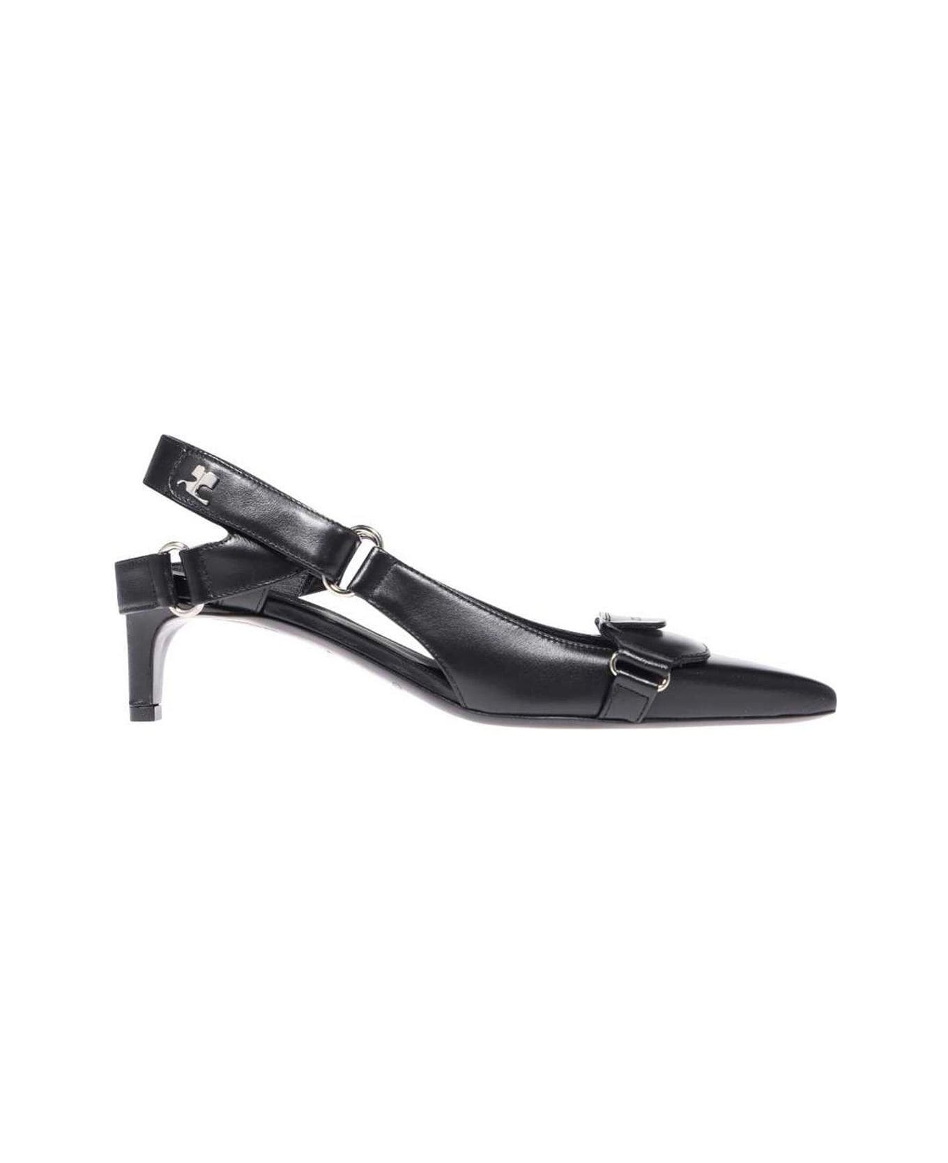 Courrèges Racer Slingback Pumps - BLACK