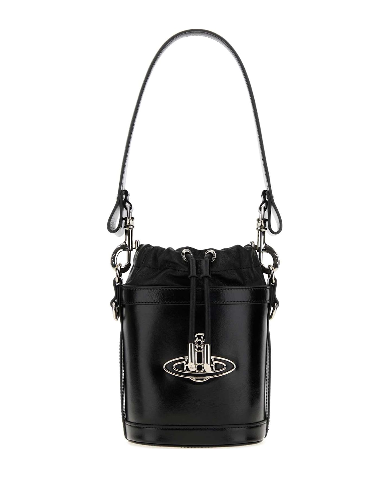 Vivienne Westwood Black Nappa Leather Small Kitty Bucket Bag - Black