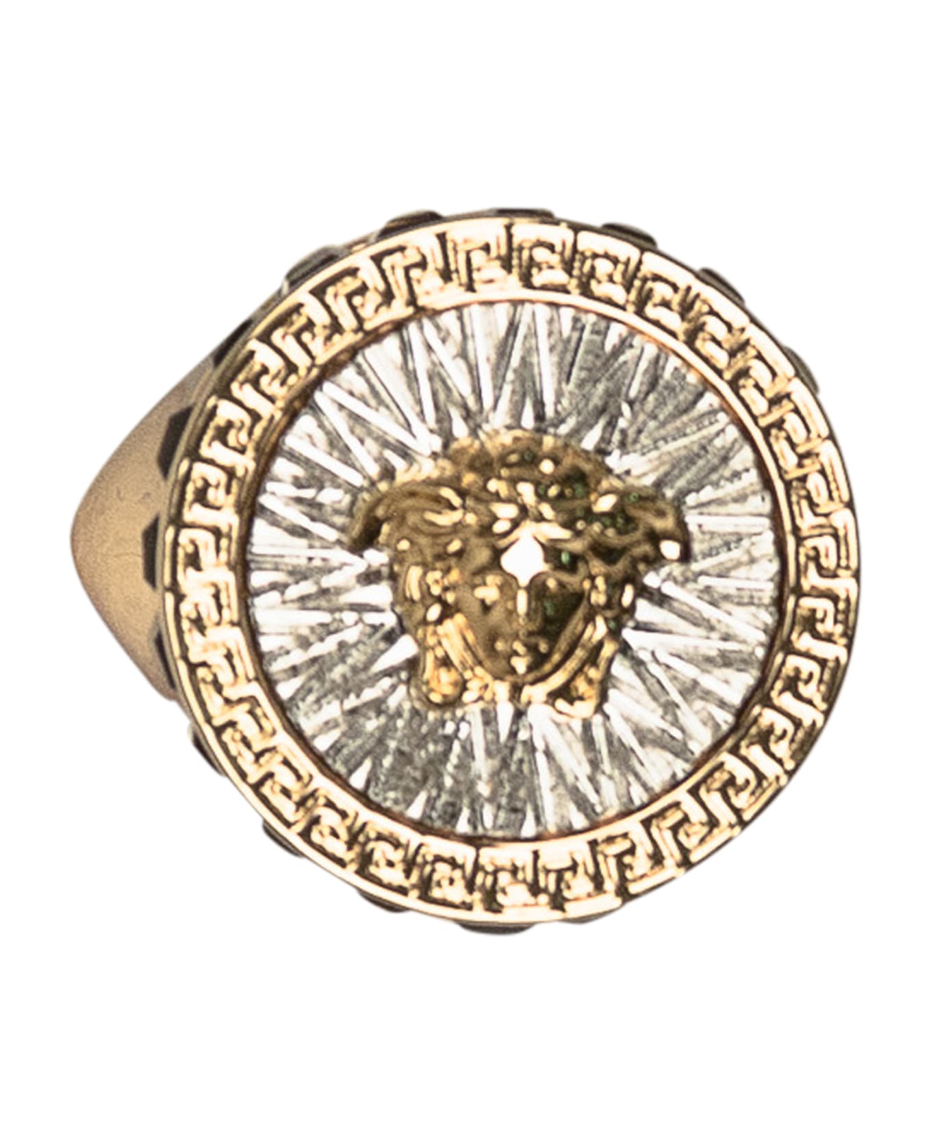 Versace Ring Metal Strass - VERSACE GOLD-PALLADIUM BLACK