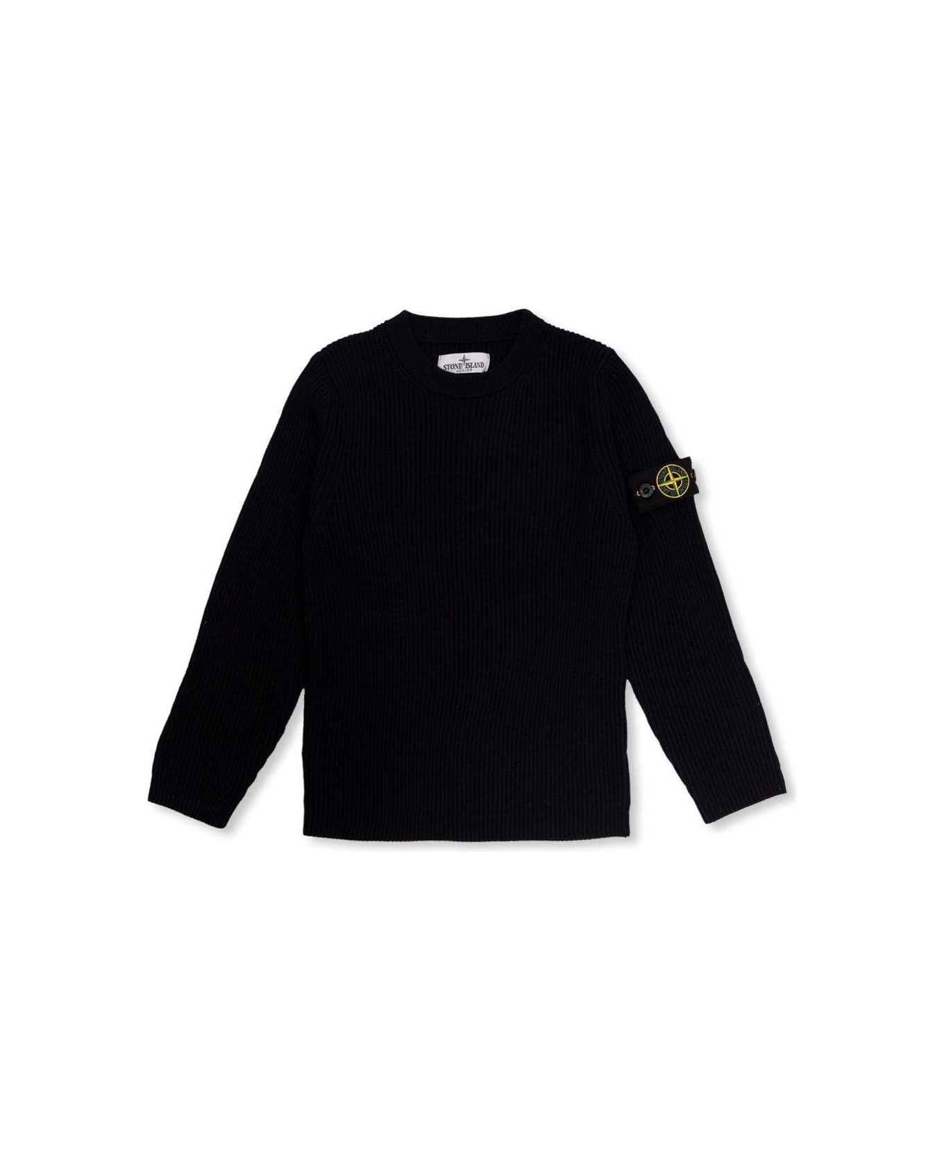 Stone Island Junior Compass-badge Crewneck Jumper - Blue