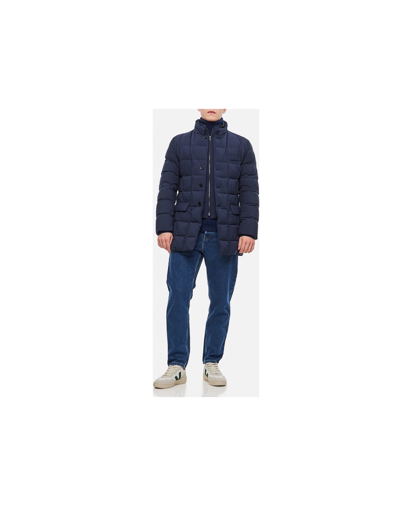 Fay Double Front Down Jacket - Blue