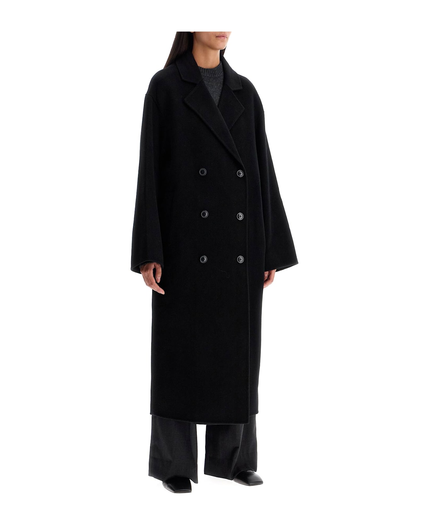 Loulou Studio Long Wool And Cashmere Coat 'borne - BLACK (Black)