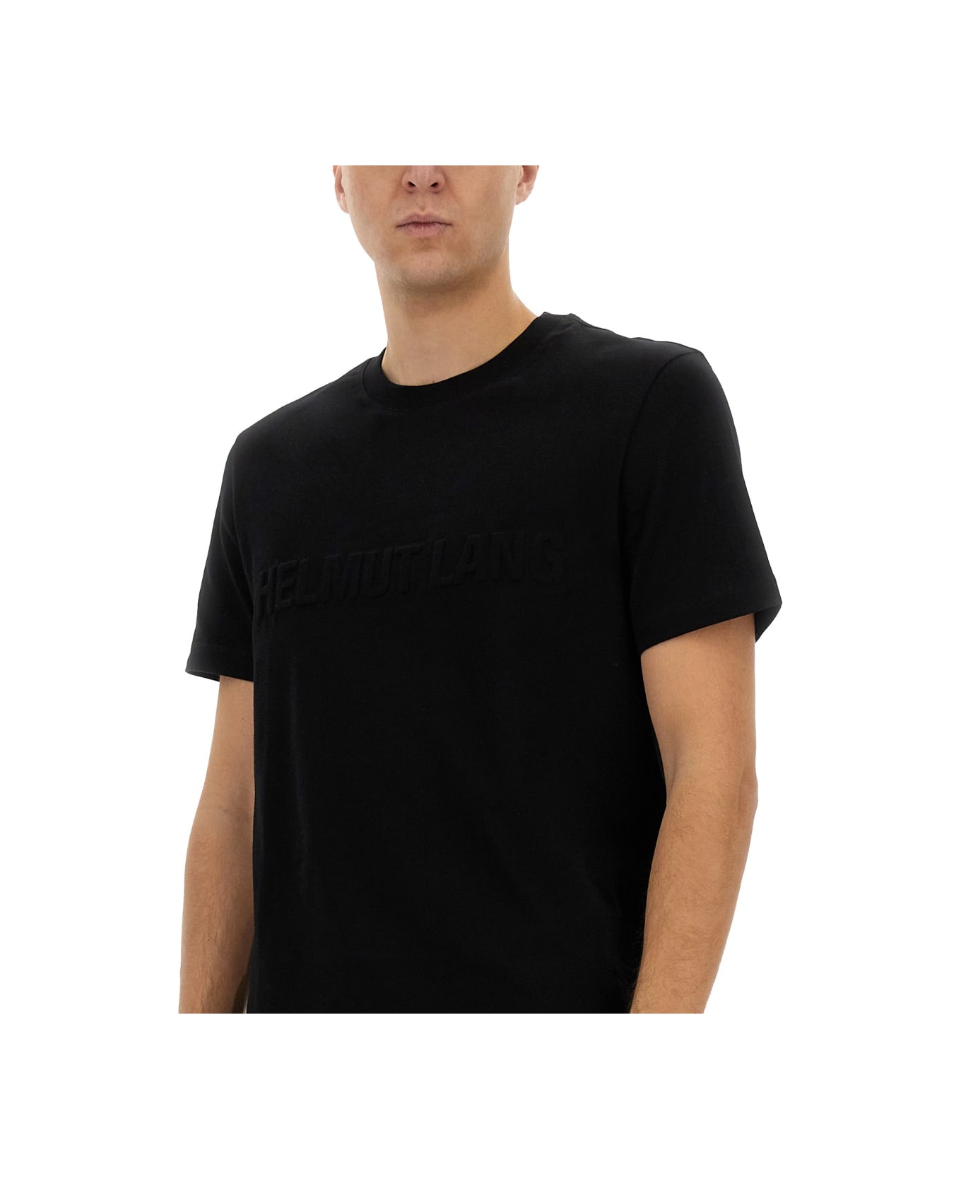Helmut Lang Embossed Logo T-shirt - BLACK