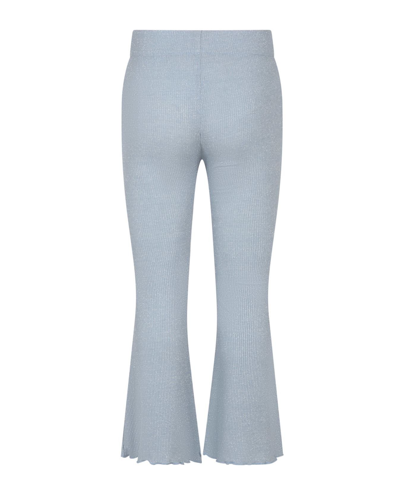 Caffe' d'Orzo Light Blue Trousers For Girl With Lurex - Light Blue