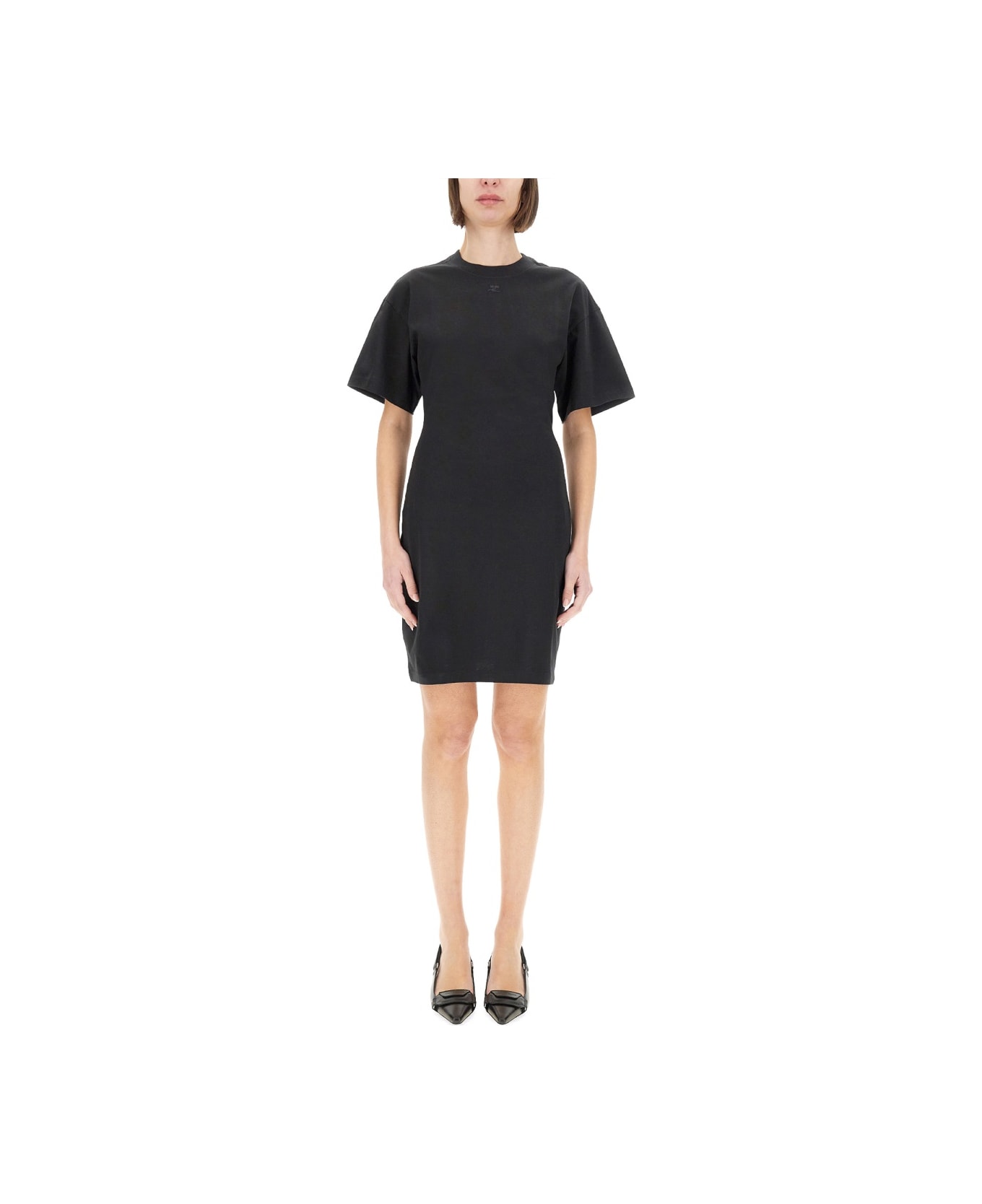 Courrèges Short Cotton Dress - Black