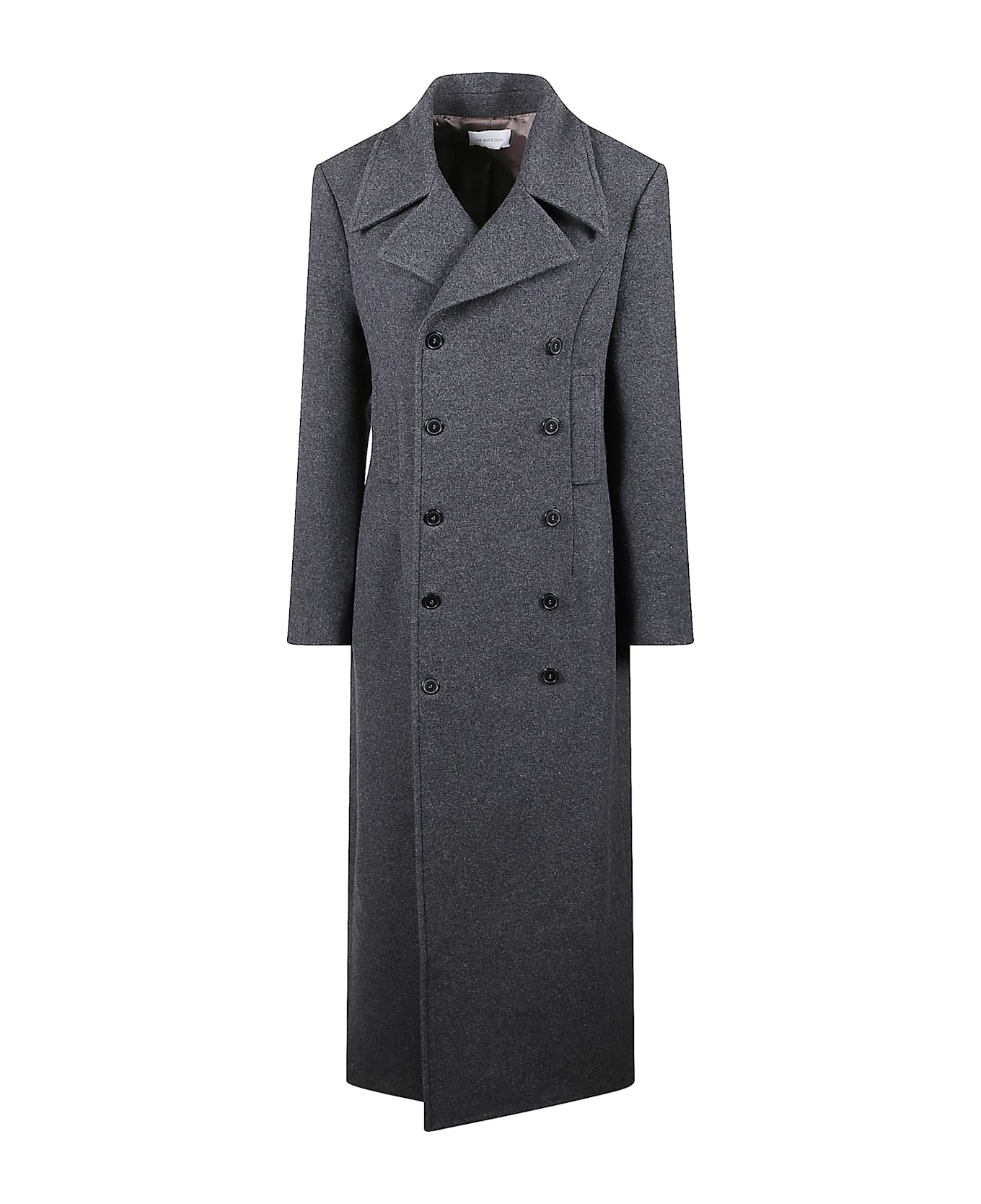 The Nina Studio Long Double-breasted Coat - Grey