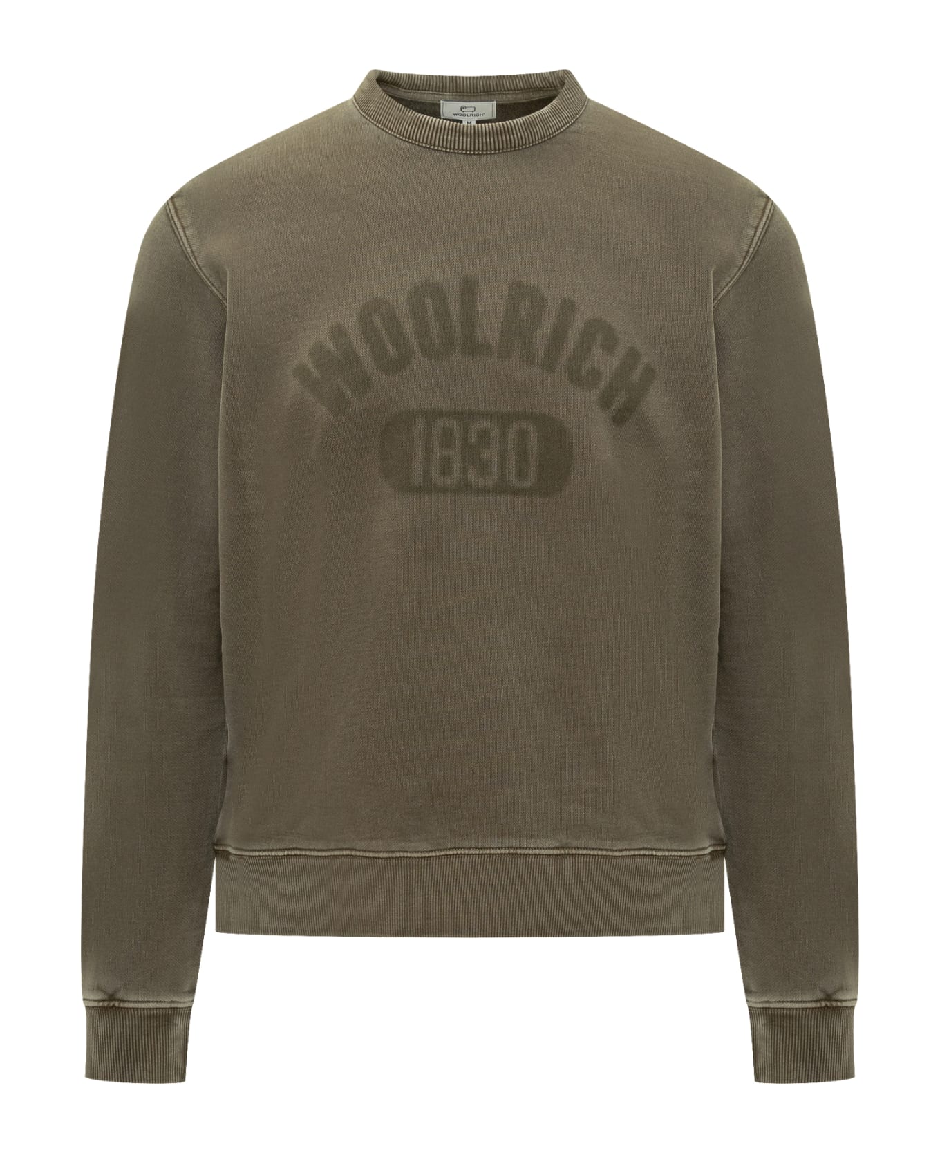 Woolrich Cotton Sweatshirt With Logo - LAKE OLIVE