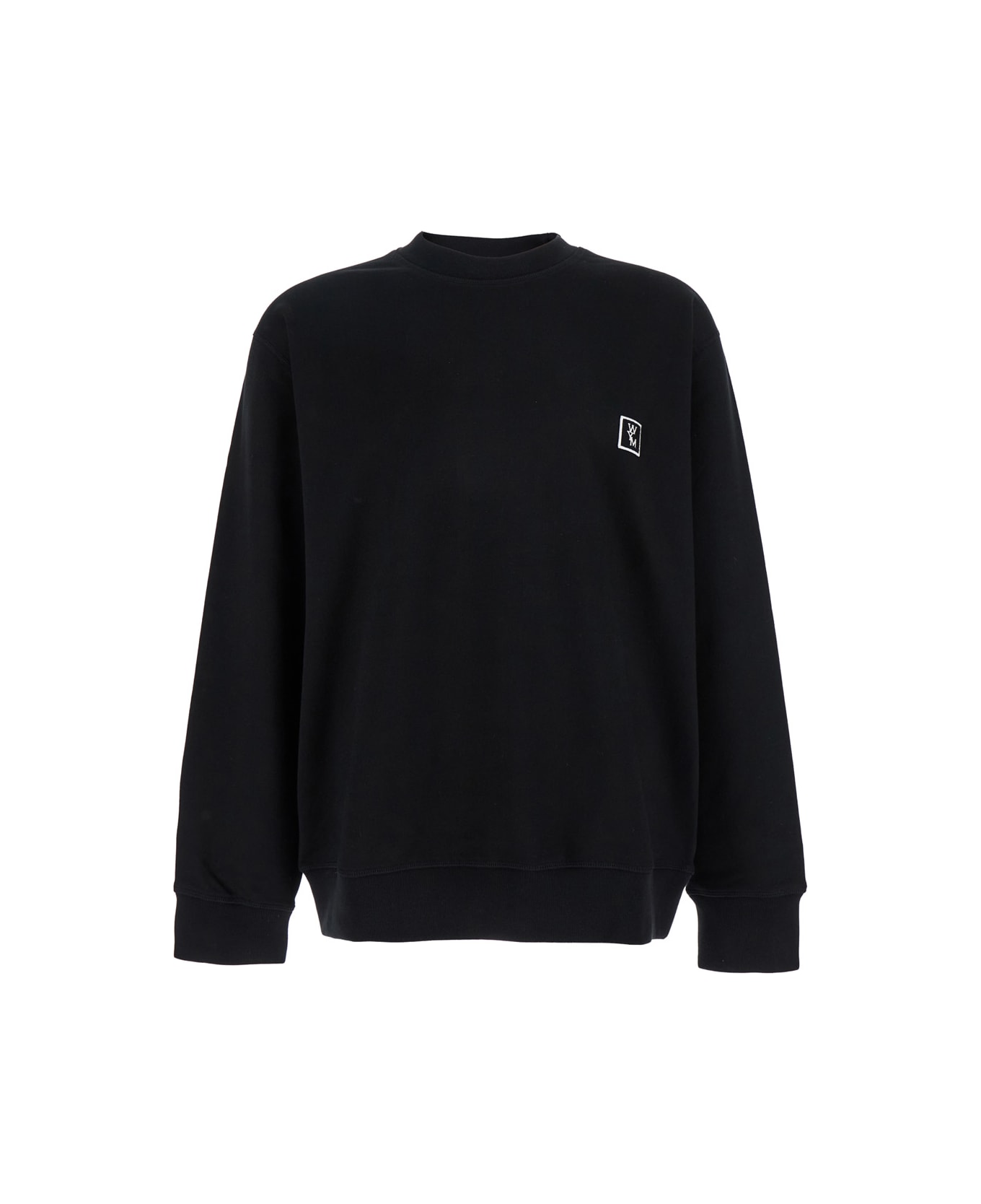 WOOYOUNGMI Black Sweatshirt With Logo Embroidery On The Front And Logo Lettering On The Rear In Cotton Man - Black
