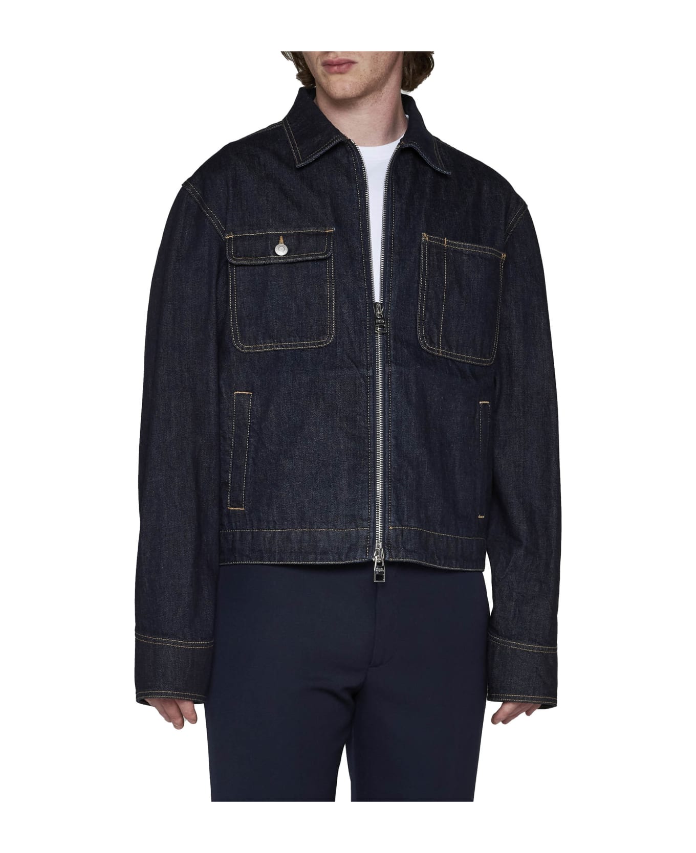 Alexander McQueen Zip-up Denim Jacket - Indigo