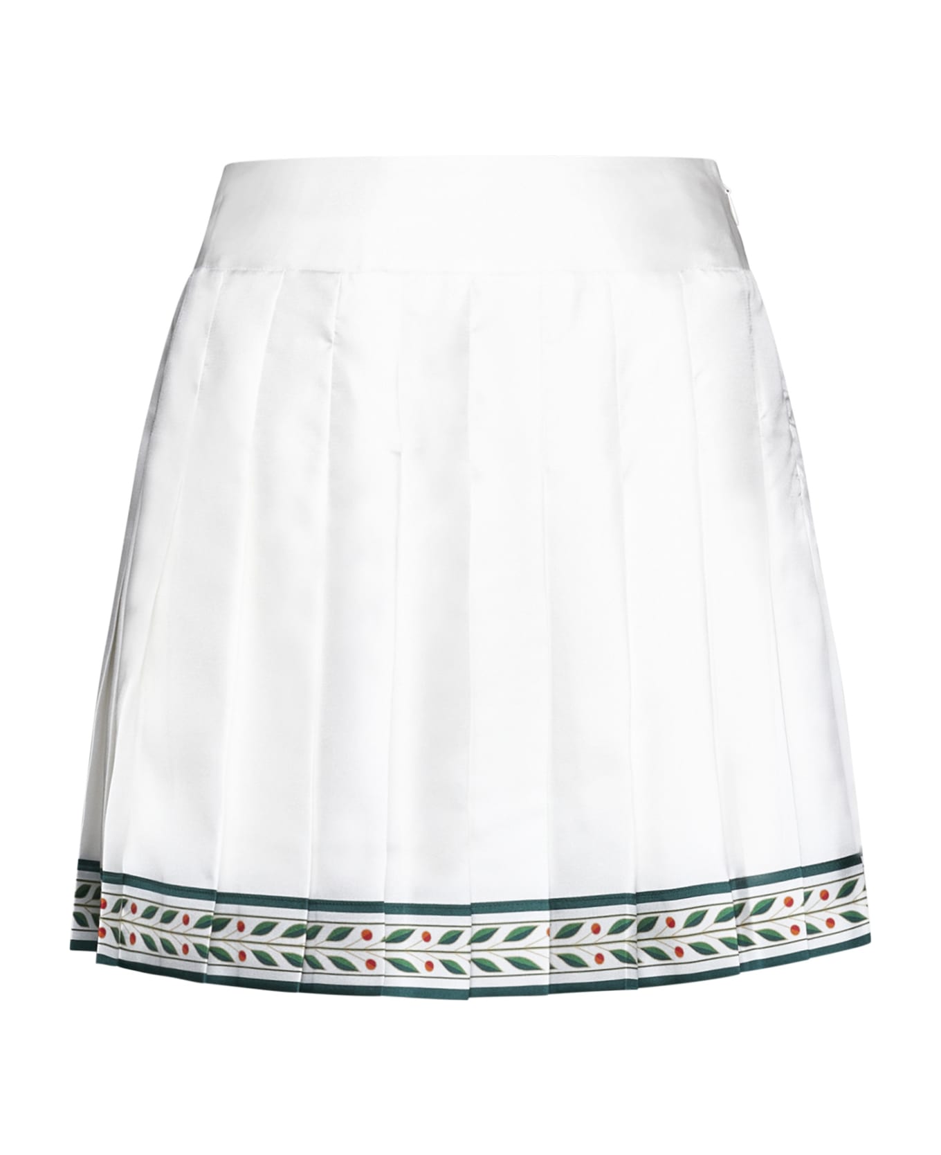 Casablanca Pleated Silk Miniskirt - Laurel