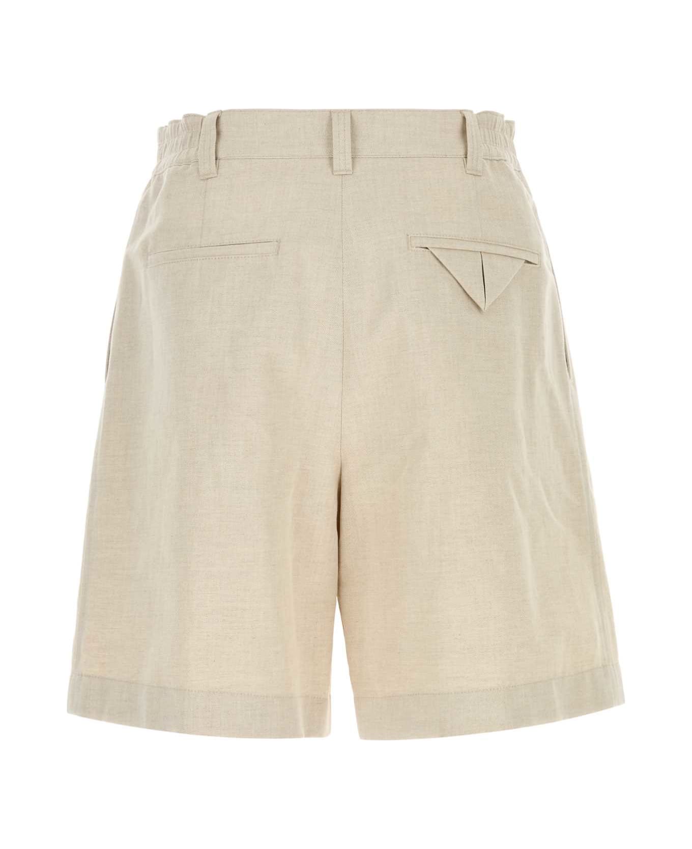 Bottega Veneta Sand Twill Bermuda Shorts - ROCKMELANGE