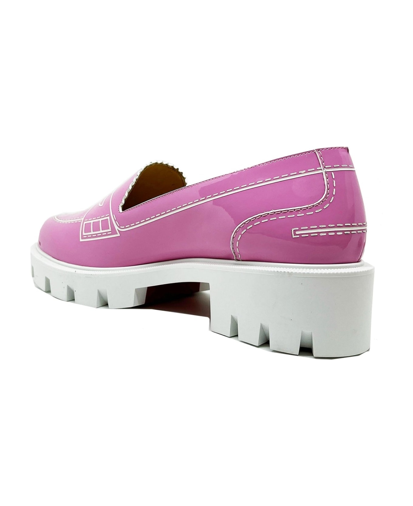 Christian Louboutin Leather Loafers - Pink フラットシューズ