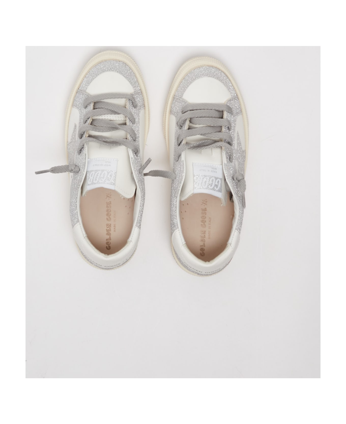 Golden Goose May Leather Sneaker - B.CO-ARGENTO