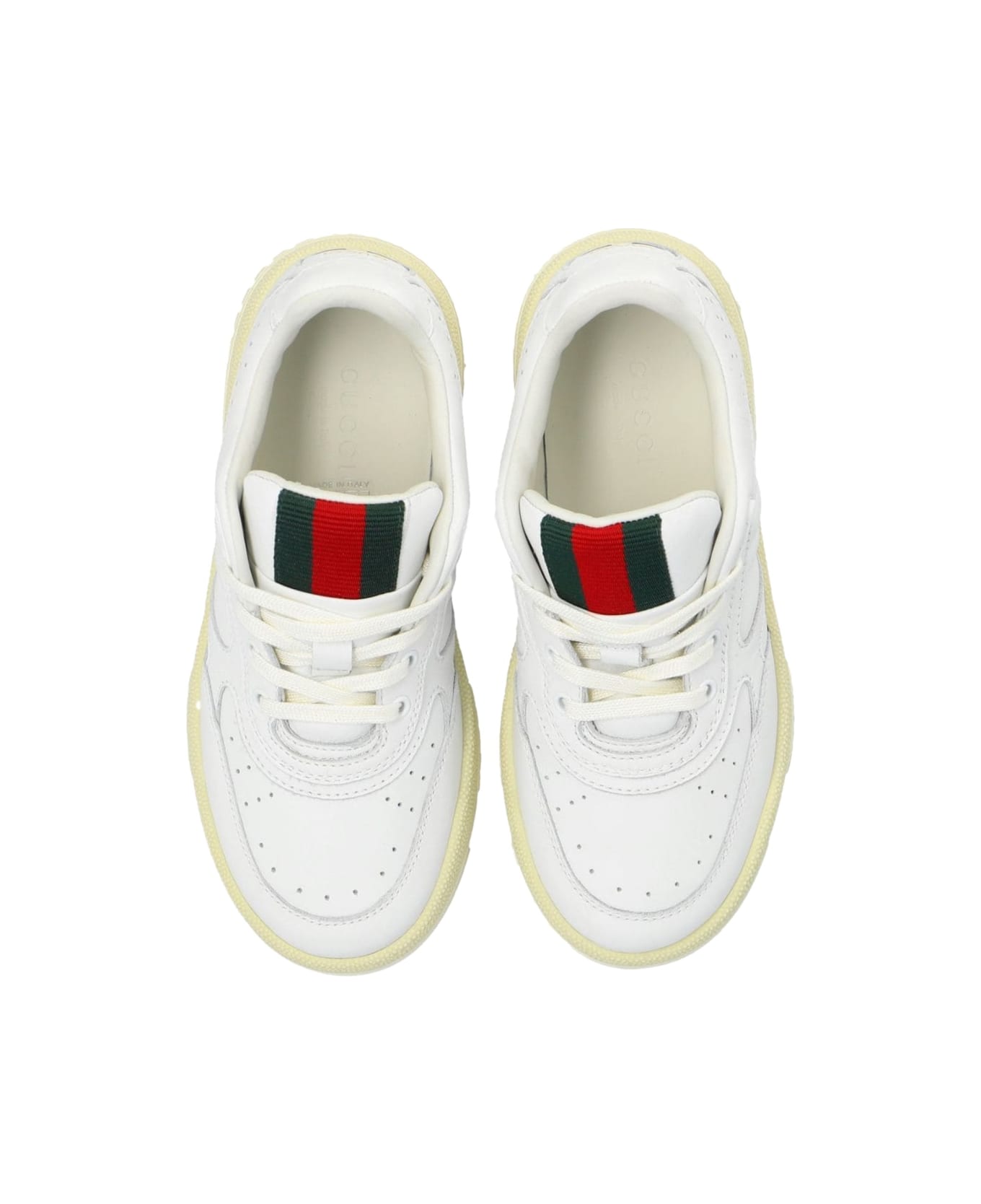 Gucci Leather Sneakers - WHITE