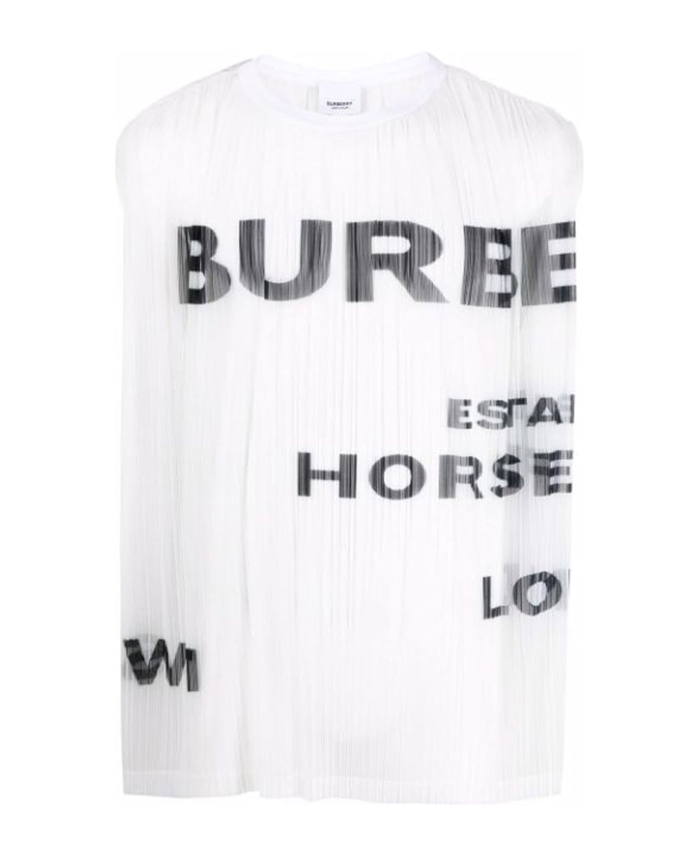 Burberry Horseferry Print Mesh Tank Top - White