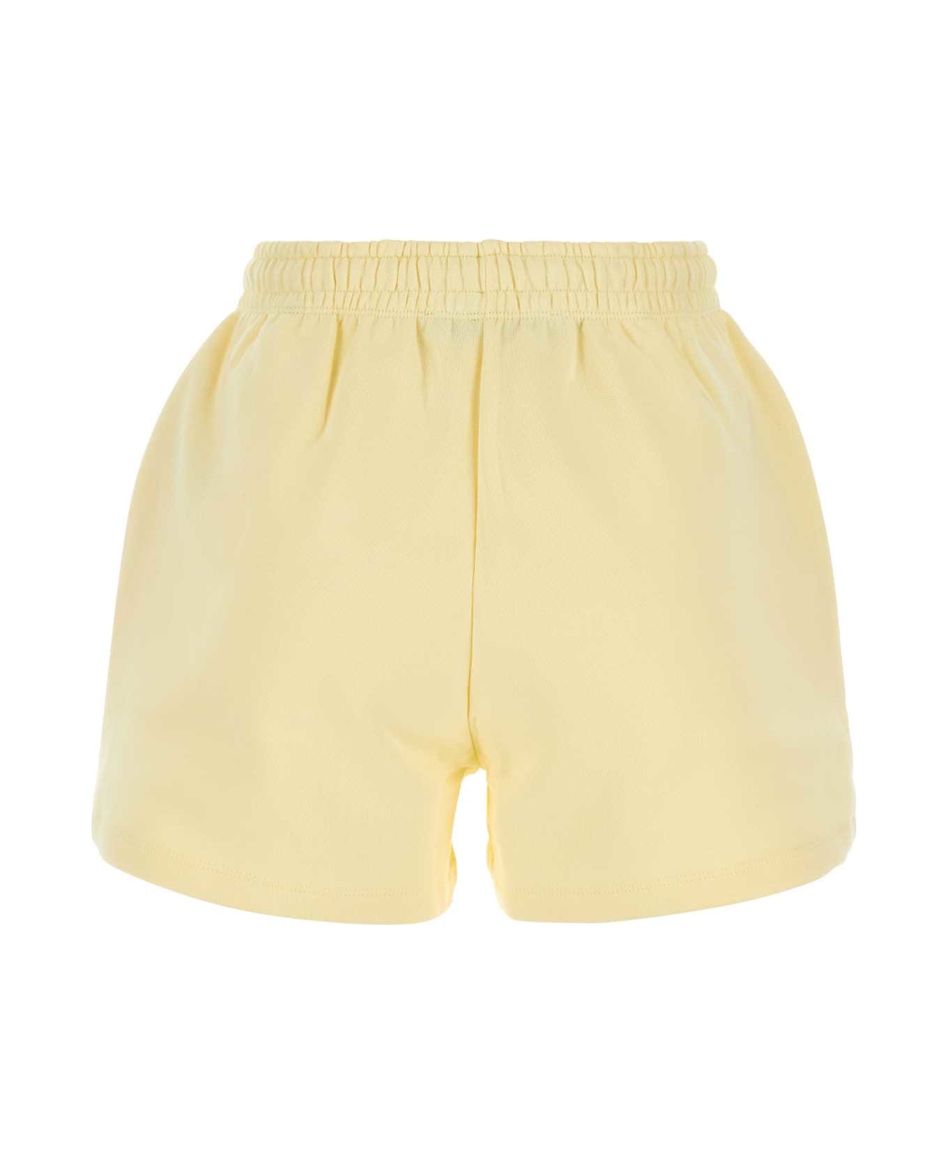 Rotate by Birger Christensen Pastel Yellow Cotton Shorts - TRAYELLOW