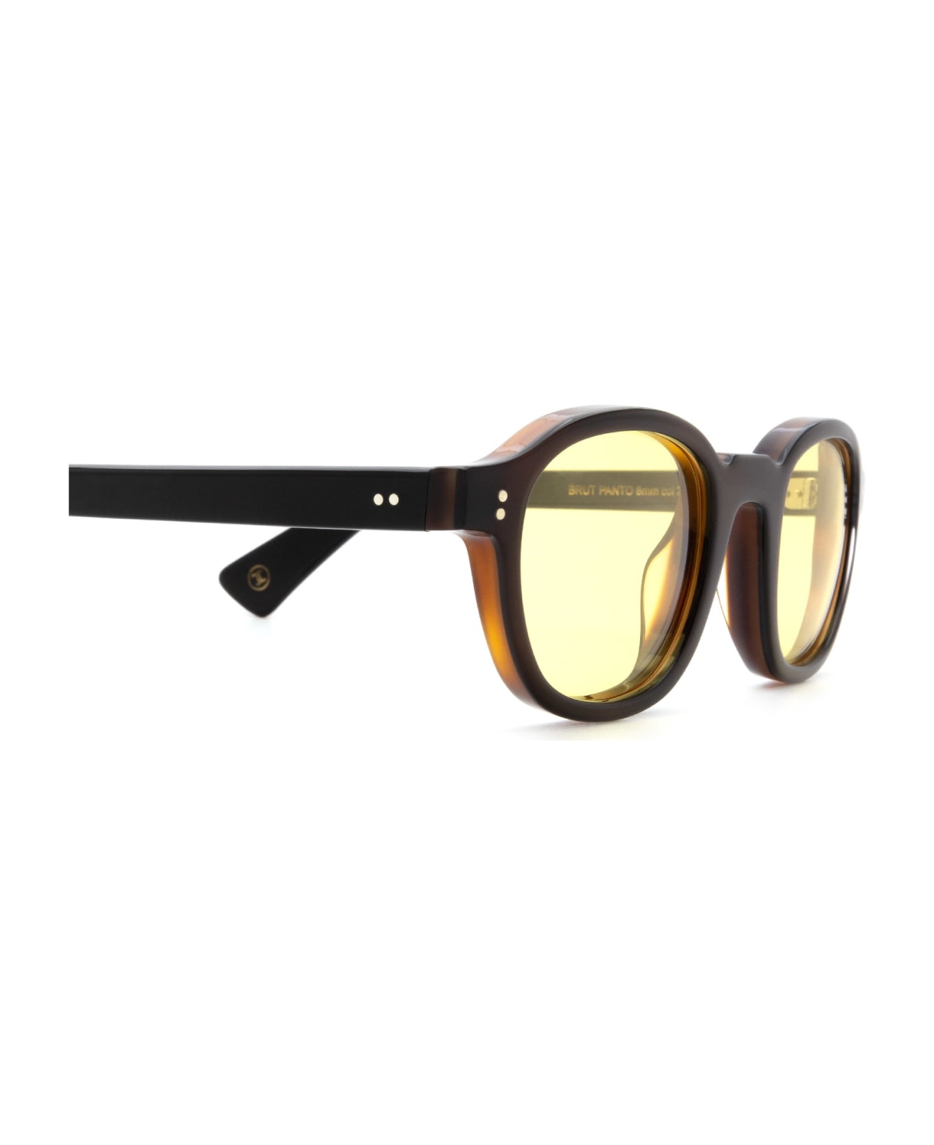 Lesca Lesca Brut Panto 8mm Black & Brown Sunglasses | italist