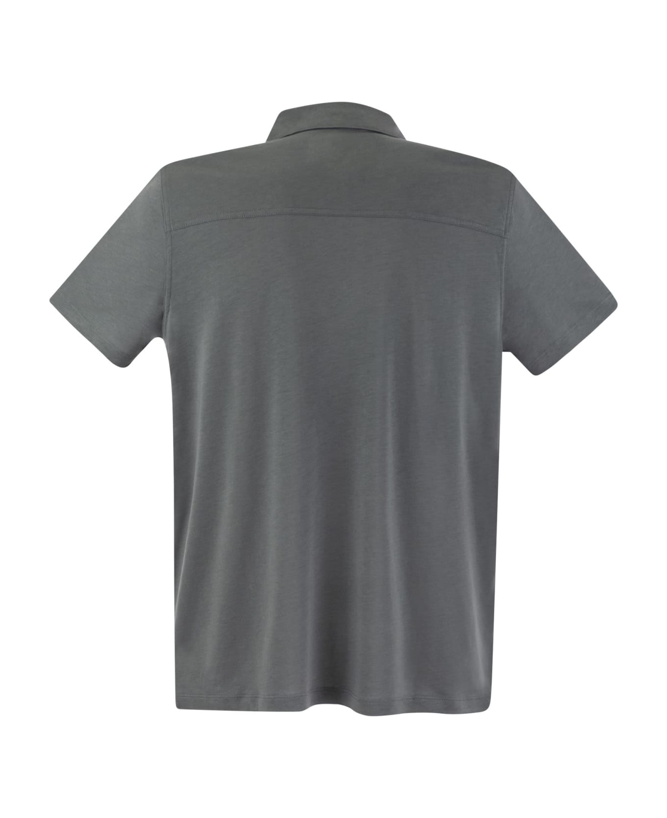Majestic Filatures Short-sleeved Polo Shirt In Lyocell - Grey ポロシャツ