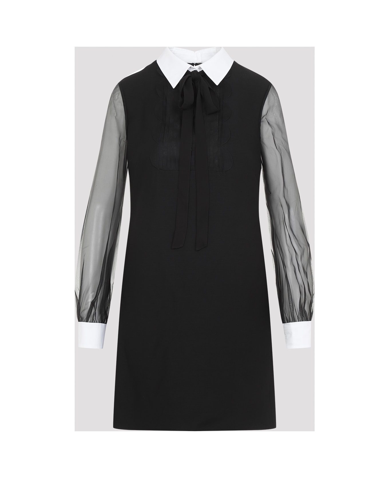 Valentino Virgin Wool Mini Dress - Ni Nero Bianco