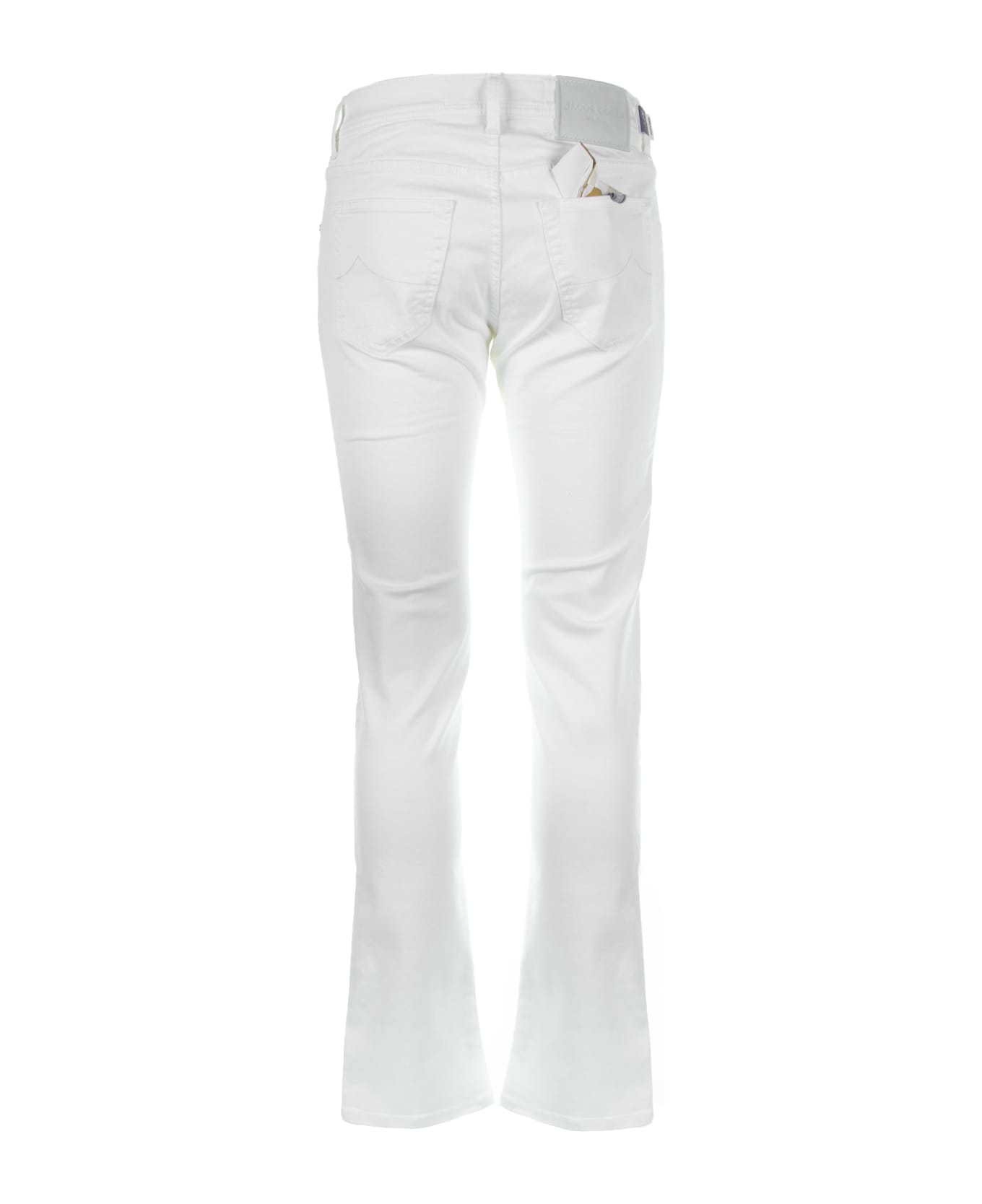 Jacob Cohen White 5-pocket Trousers In Cotton - BIANCO