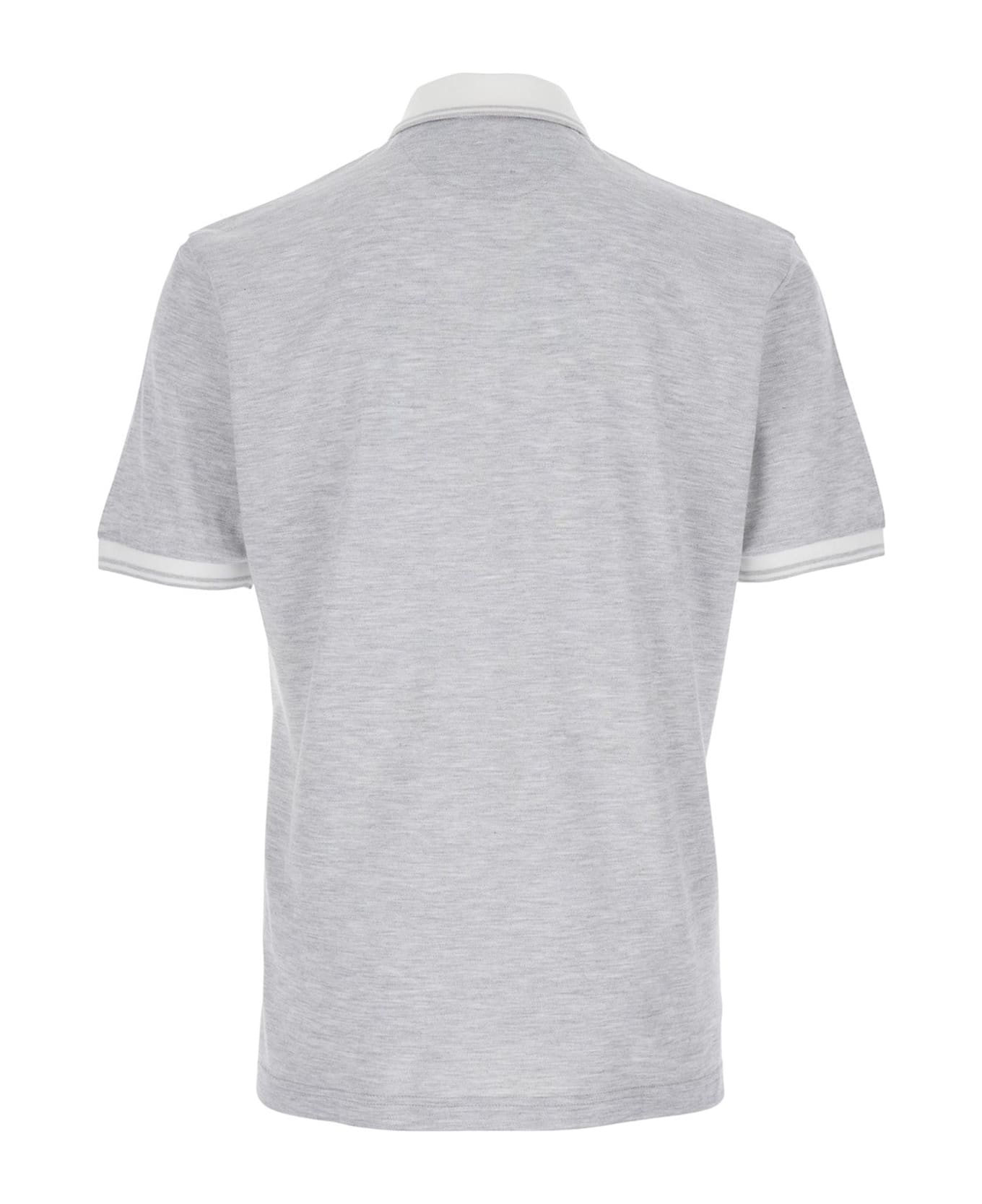 Eleventy Grey Piqué-weave Polo Shirt - Grey