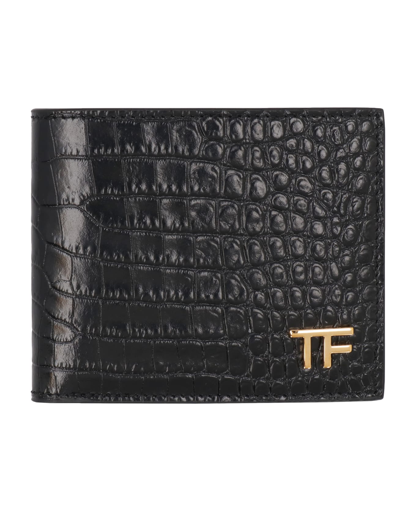Tom Ford Leather Flap-over Wallet - Black 財布