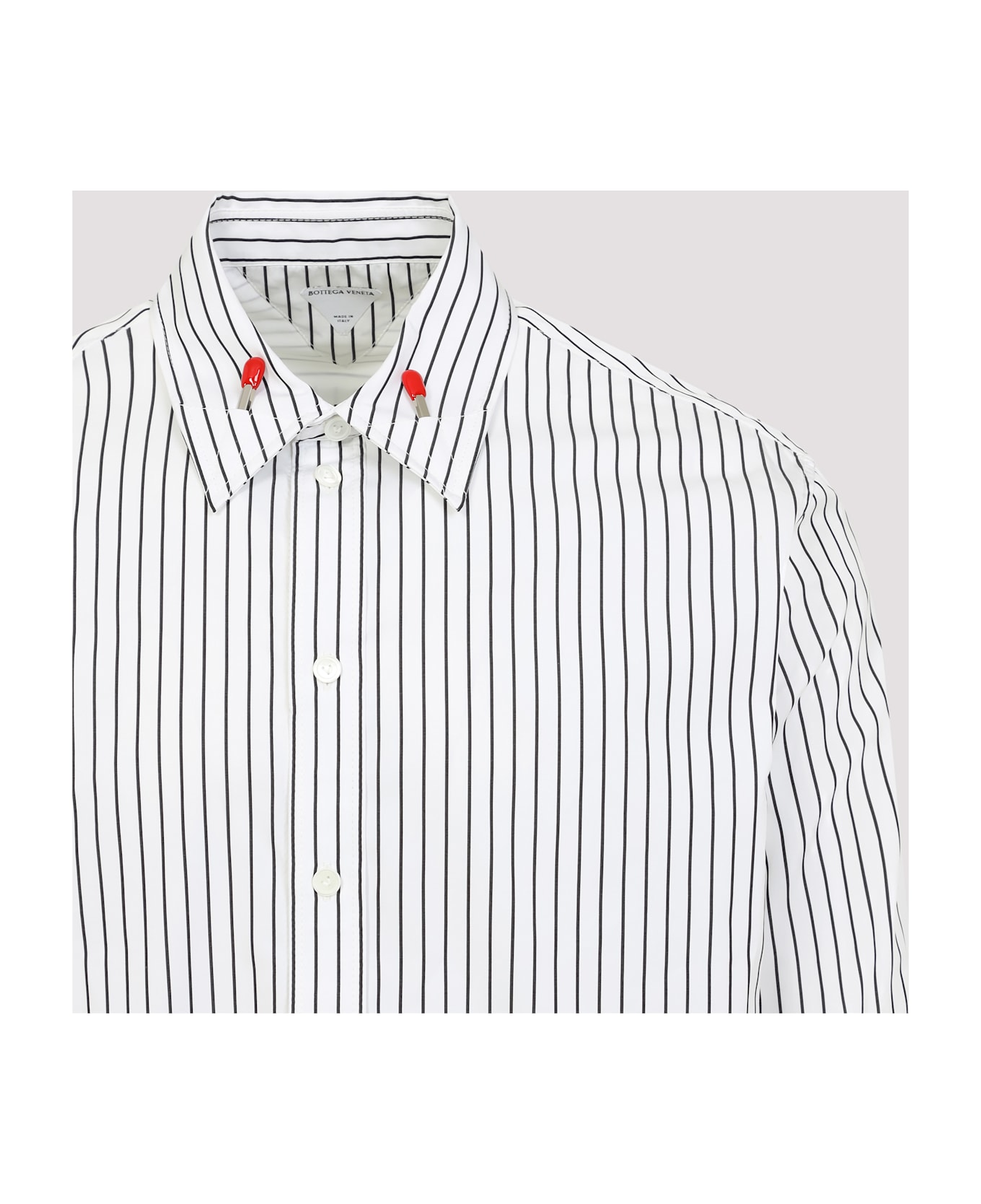 Bottega Veneta Embroidered Poplin Shirt - WHITEBLACK