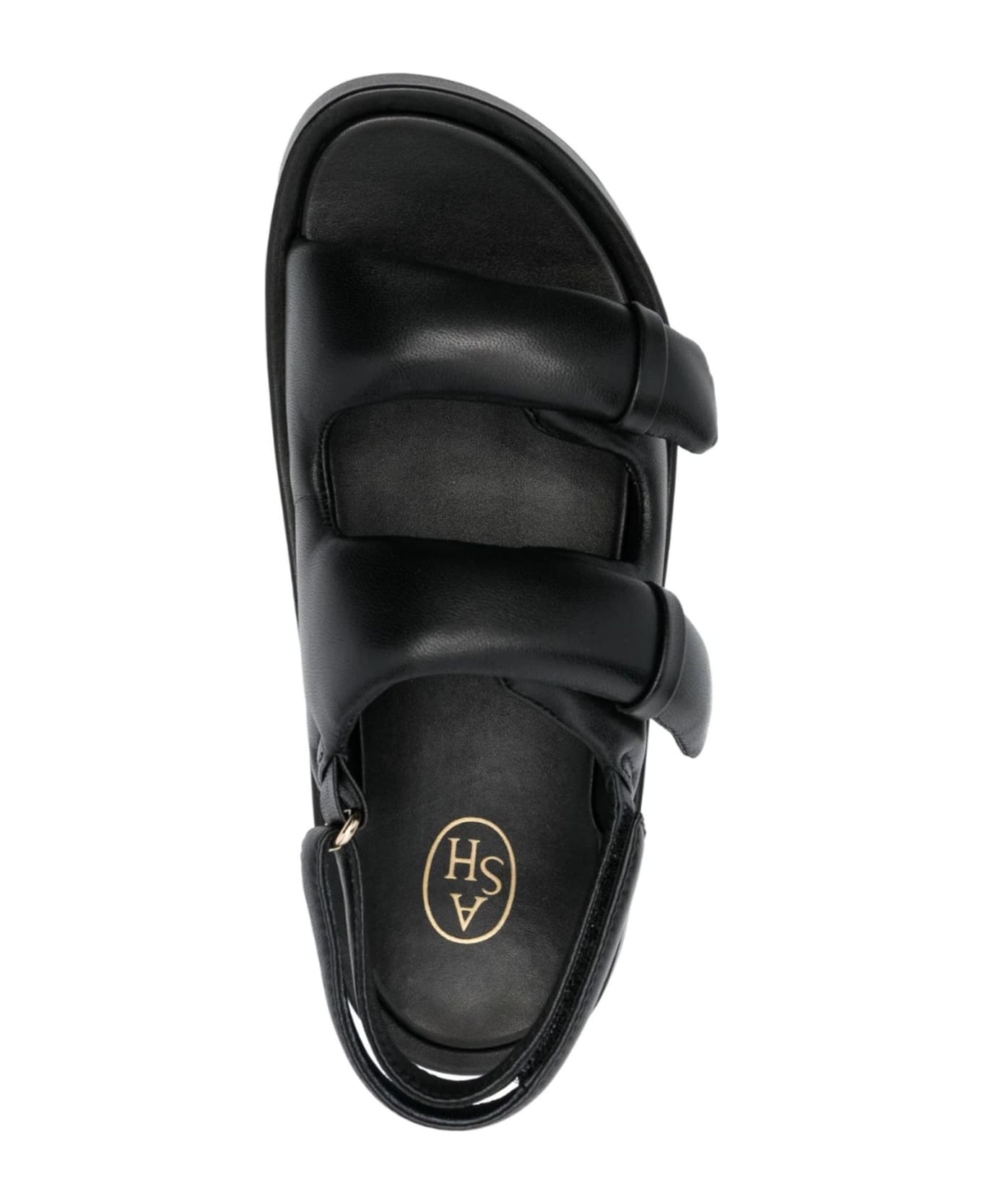 Ash Black Calf Leather Vinci Sandals