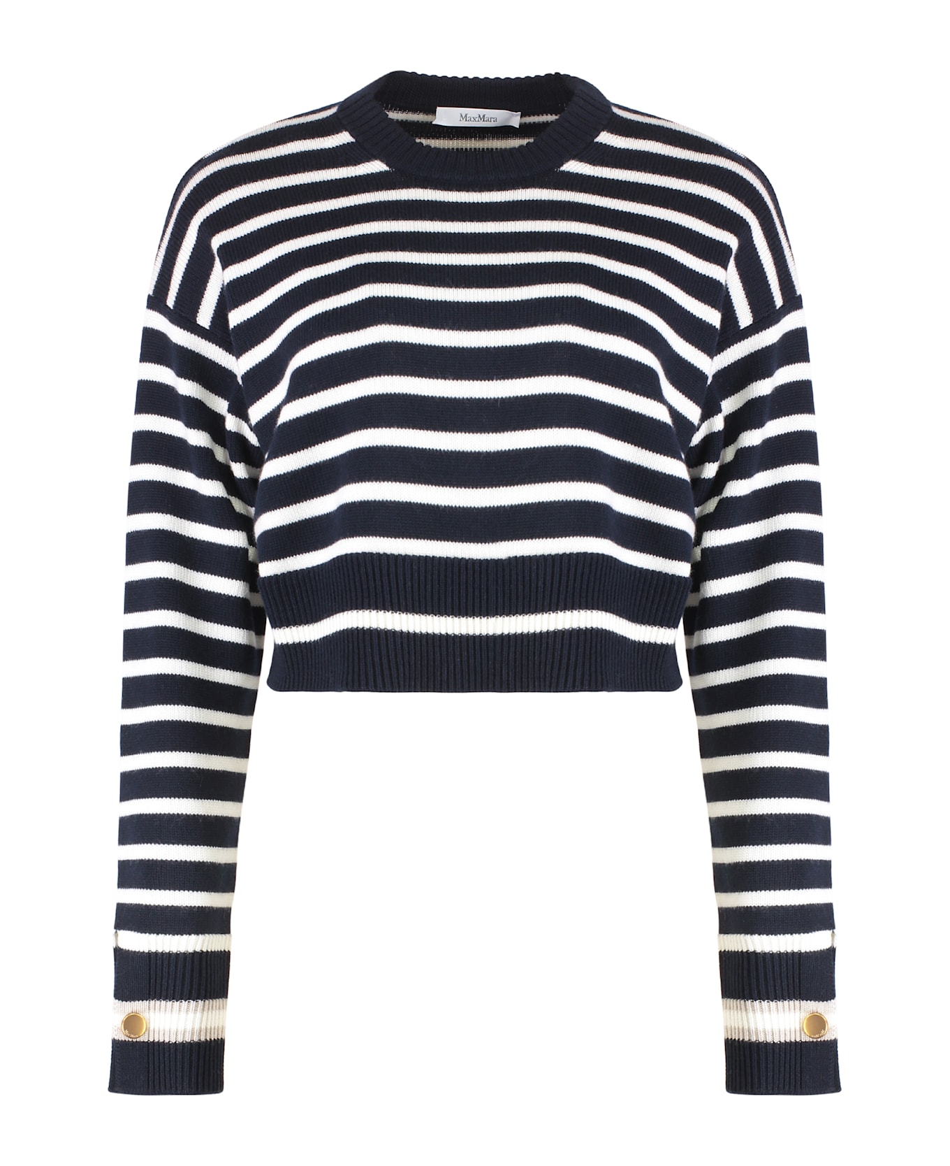 Max Mara Dorotea Virgin Wool Crew-neck Sweater - blue
