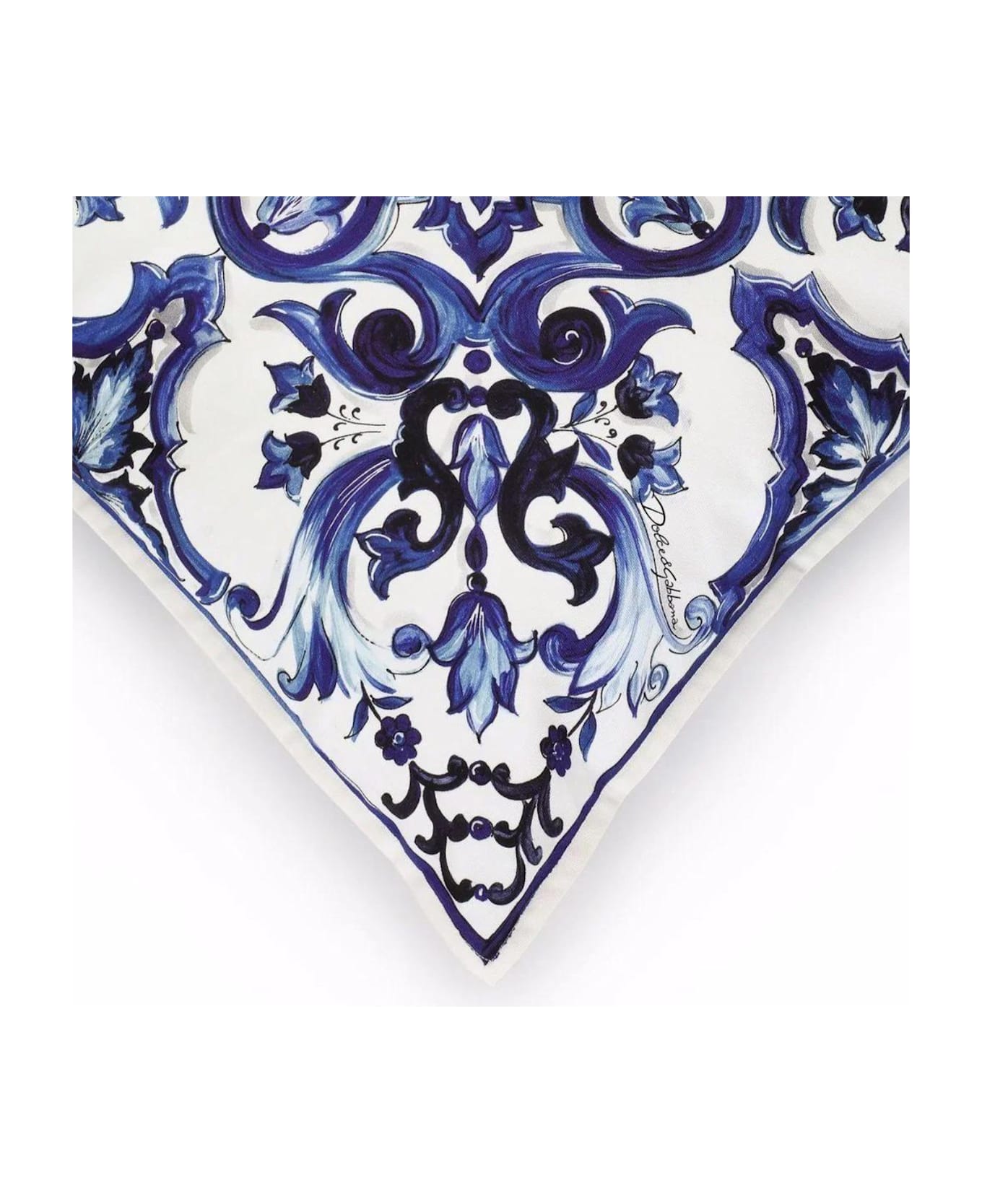 Dolce & Gabbana Cuscino In Cotone 60cm Mediterranean Blue - Blu